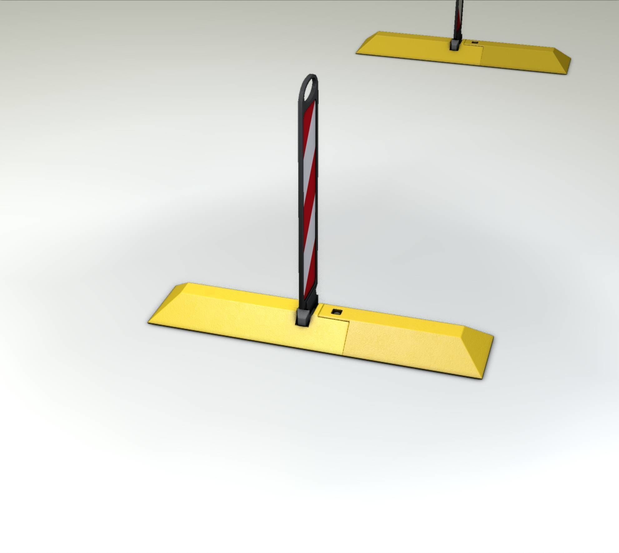 Yellow guide barrier 9 pointing right 628-10 Low-poly 3D model_37
