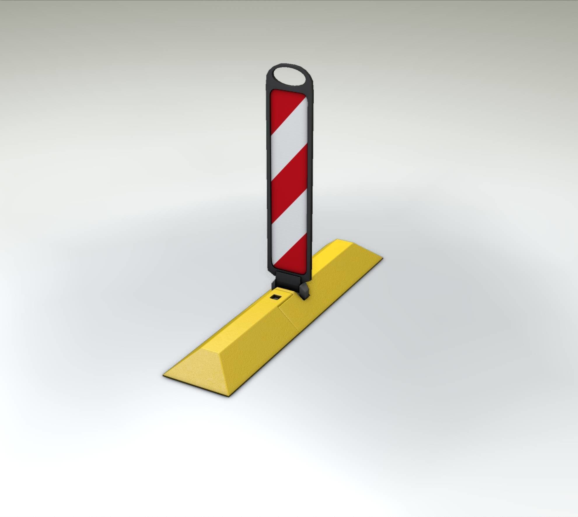 Yellow guide barrier 9 pointing right 628-10 Low-poly 3D model_44