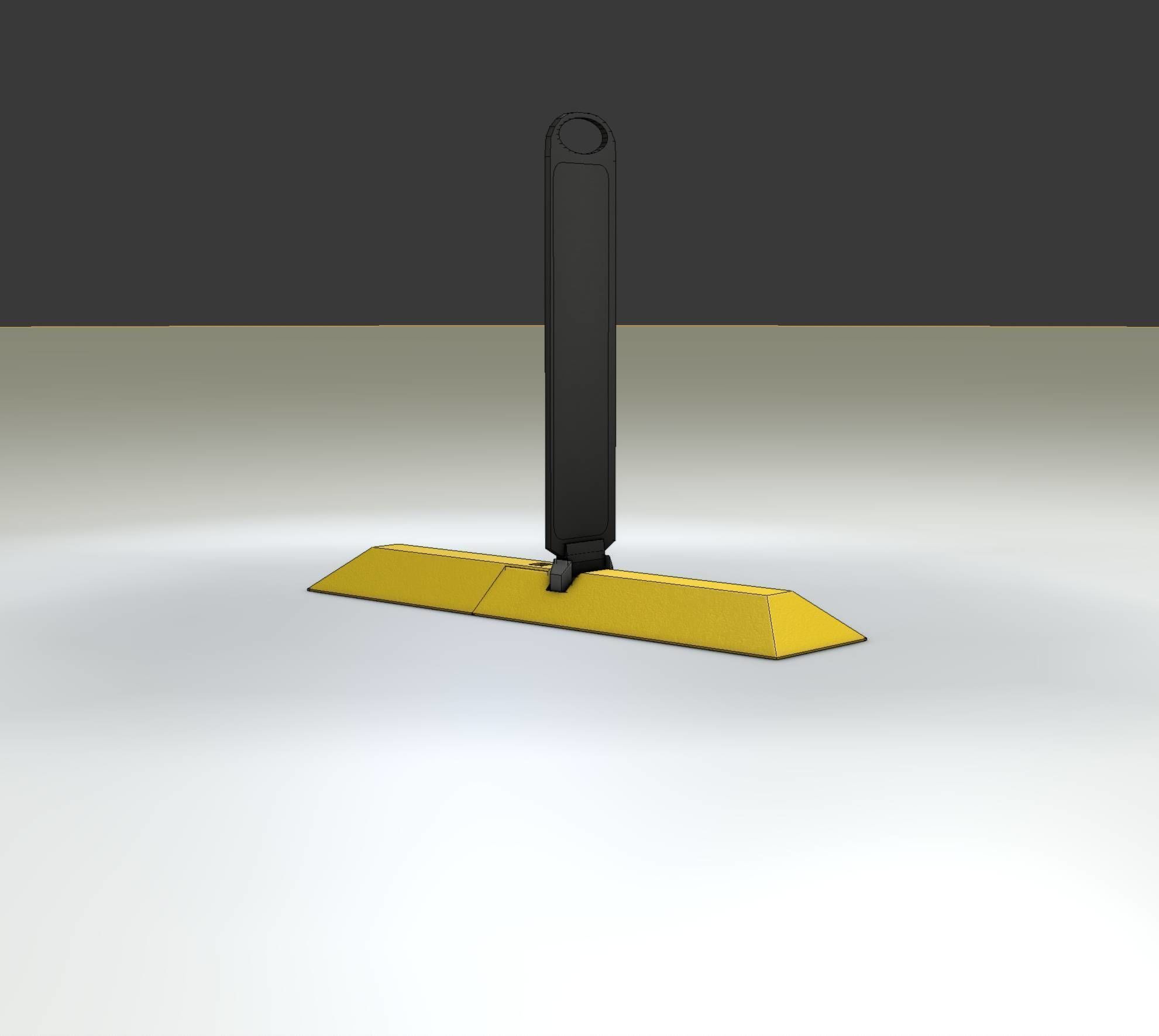 Yellow guide barrier 9 pointing right 628-10 Low-poly 3D model_8