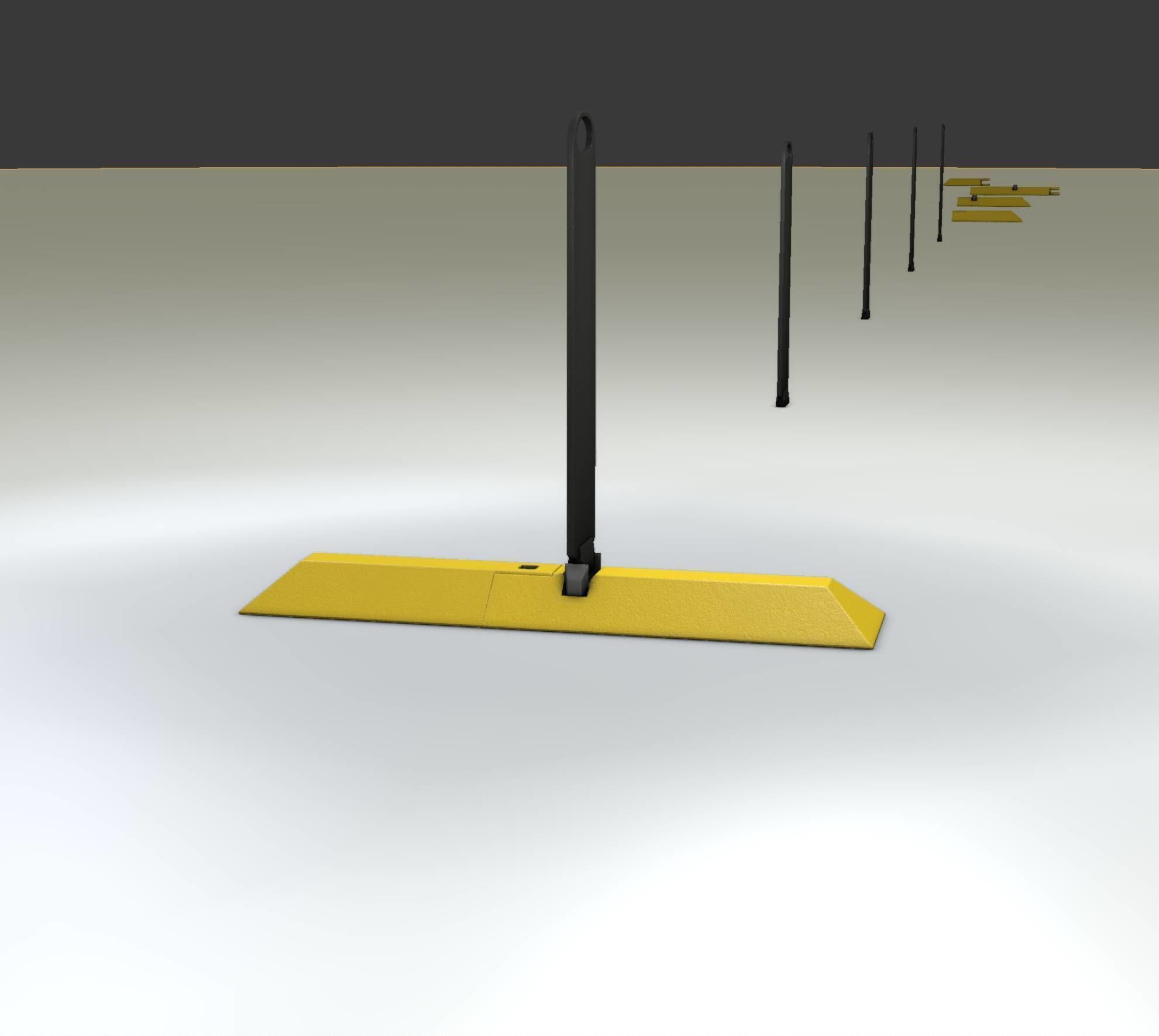 Yellow guide barrier 9 pointing right 628-10 Low-poly 3D model_49