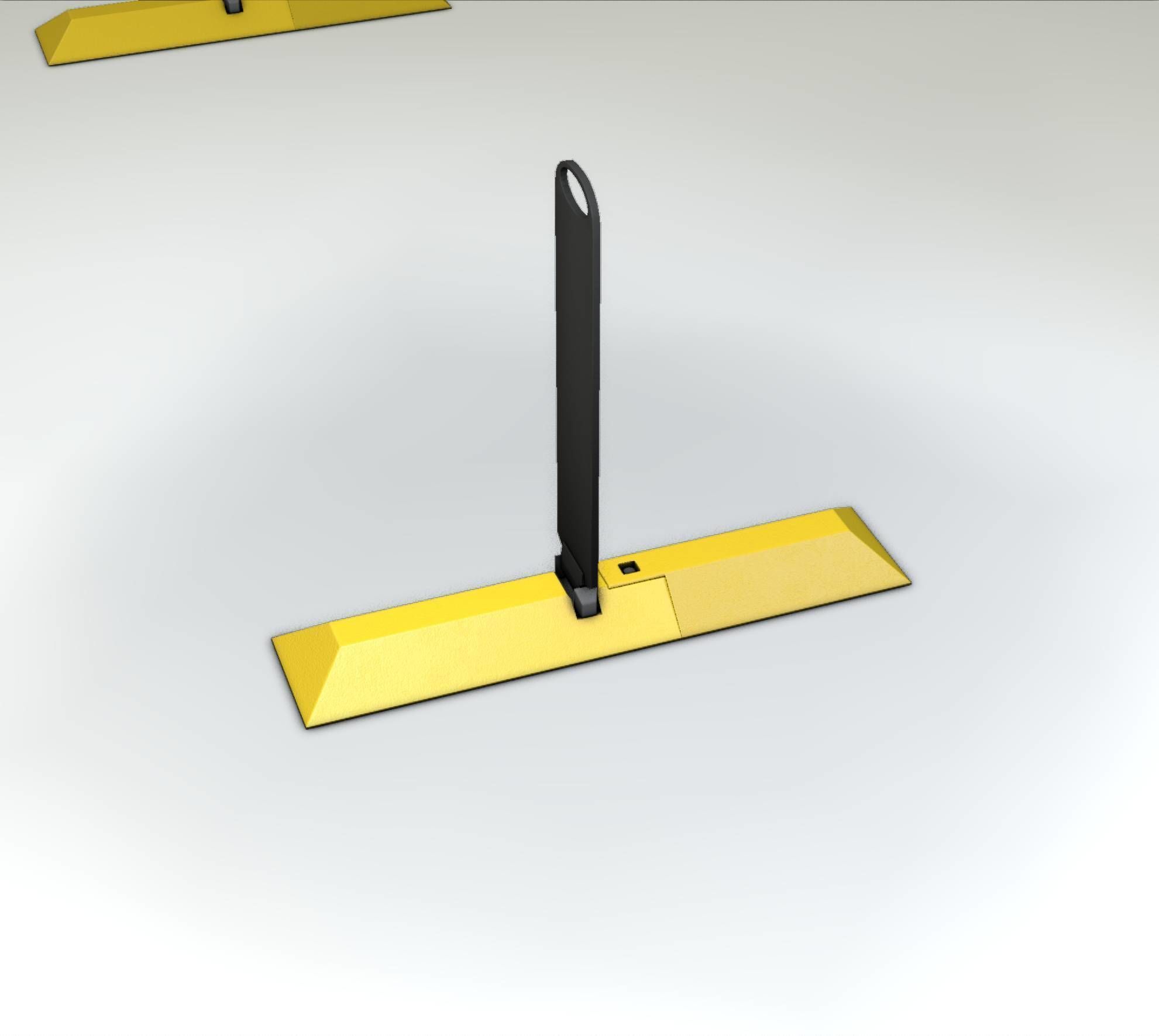Yellow guide barrier 9 pointing right 628-10 Low-poly 3D model_16