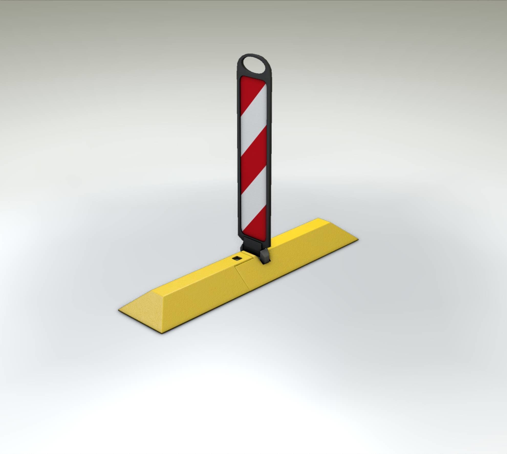 Yellow guide barrier 9 pointing right 628-10 Low-poly 3D model_45