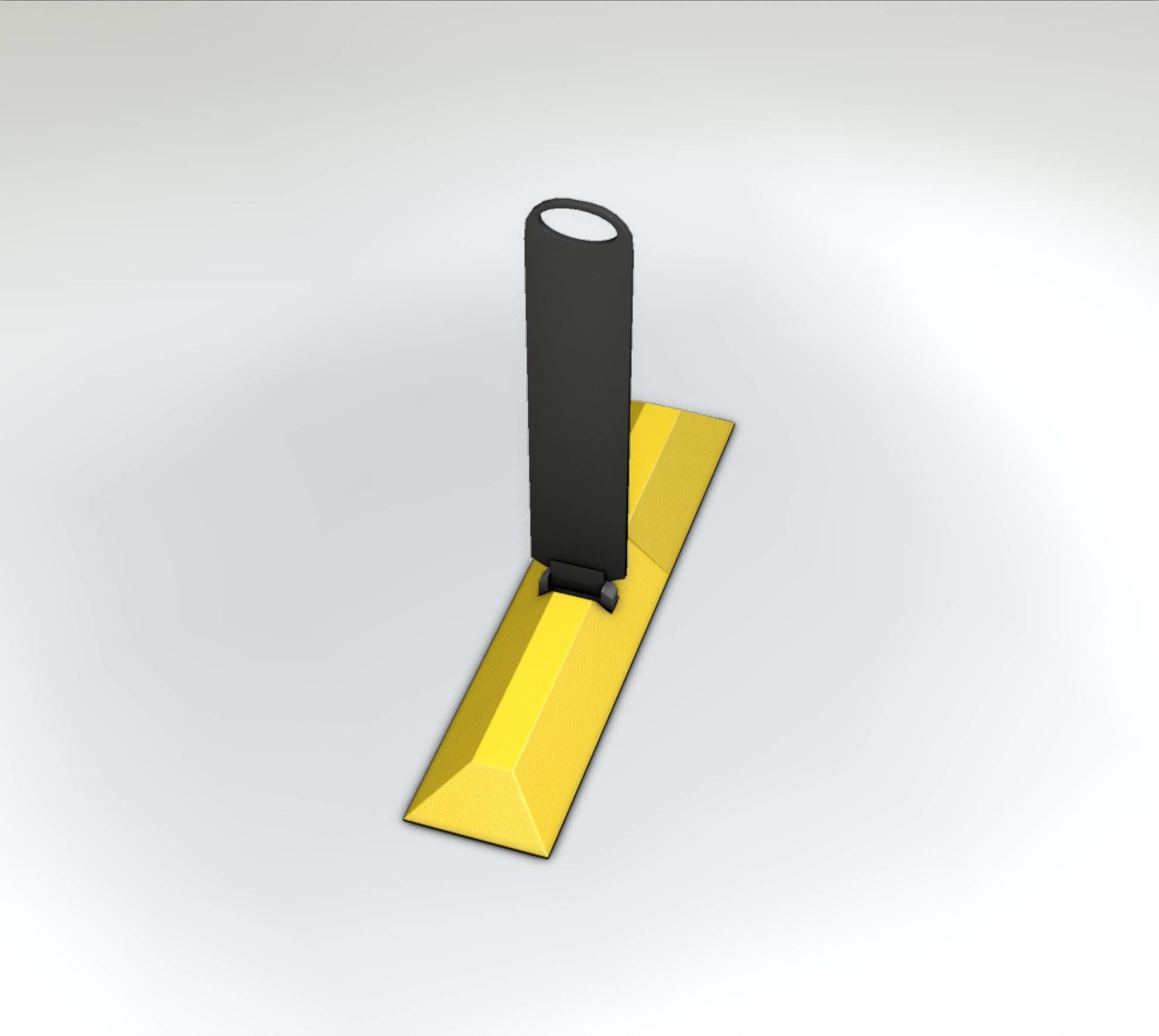 Yellow guide barrier 9 pointing right 628-10 Low-poly 3D model_31