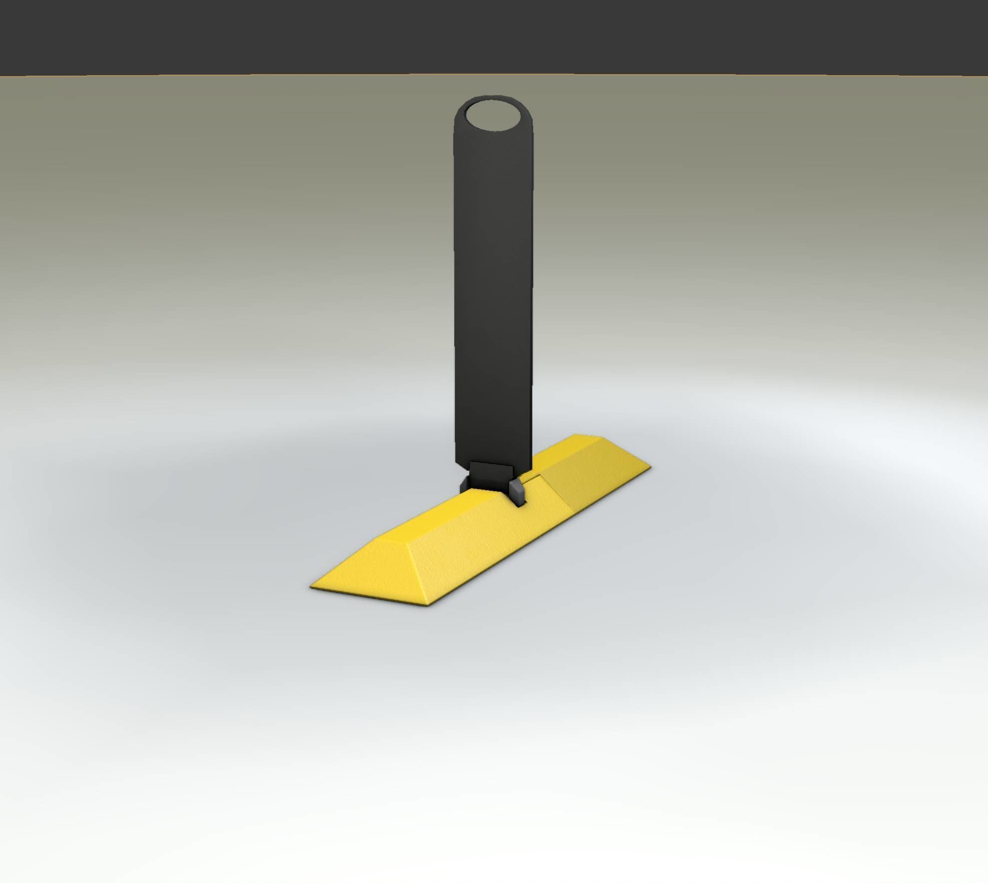 Yellow guide barrier 9 pointing right 628-10 Low-poly 3D model_13