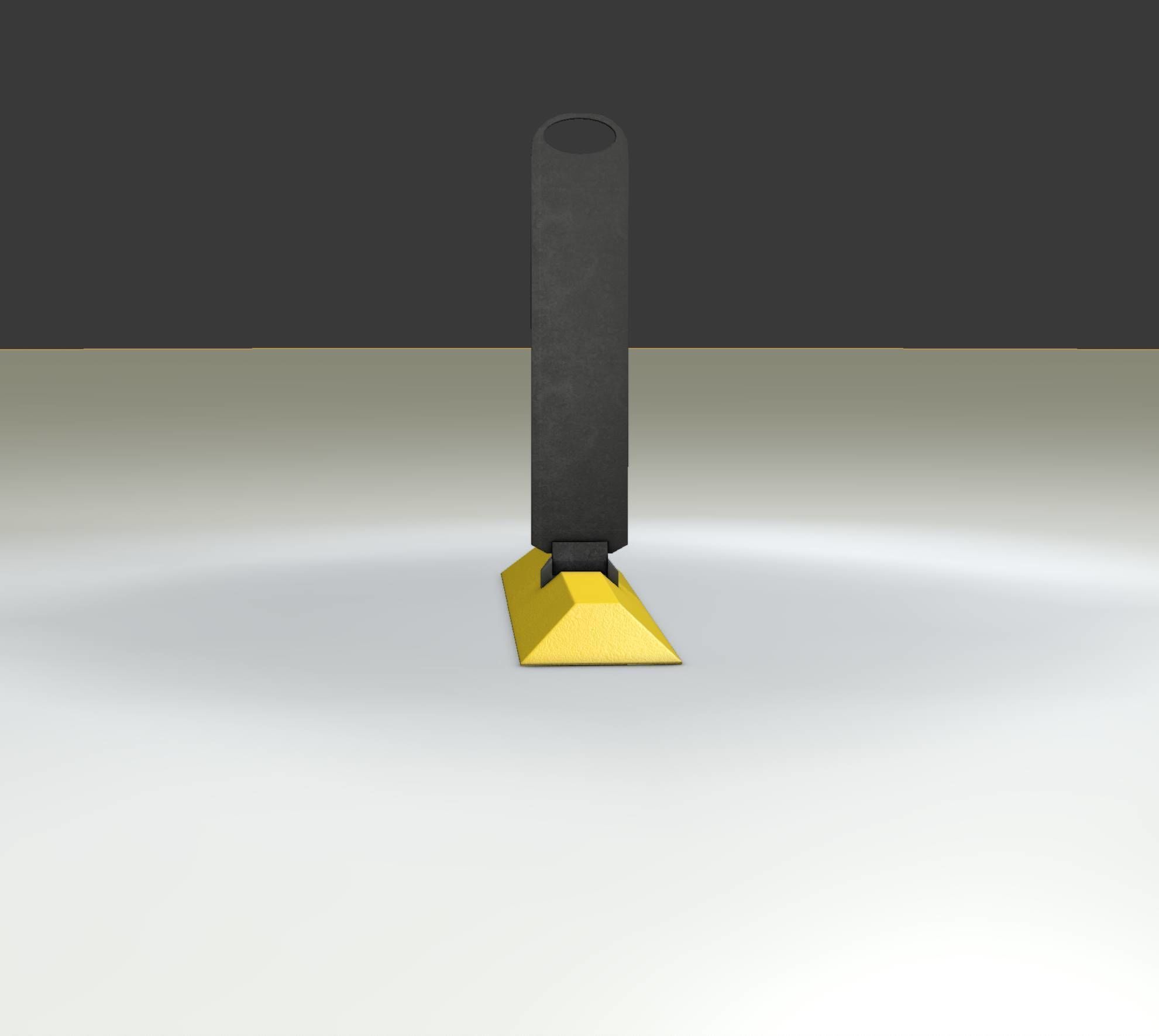 Yellow guide barrier 9 pointing right 628-10 Low-poly 3D model_11