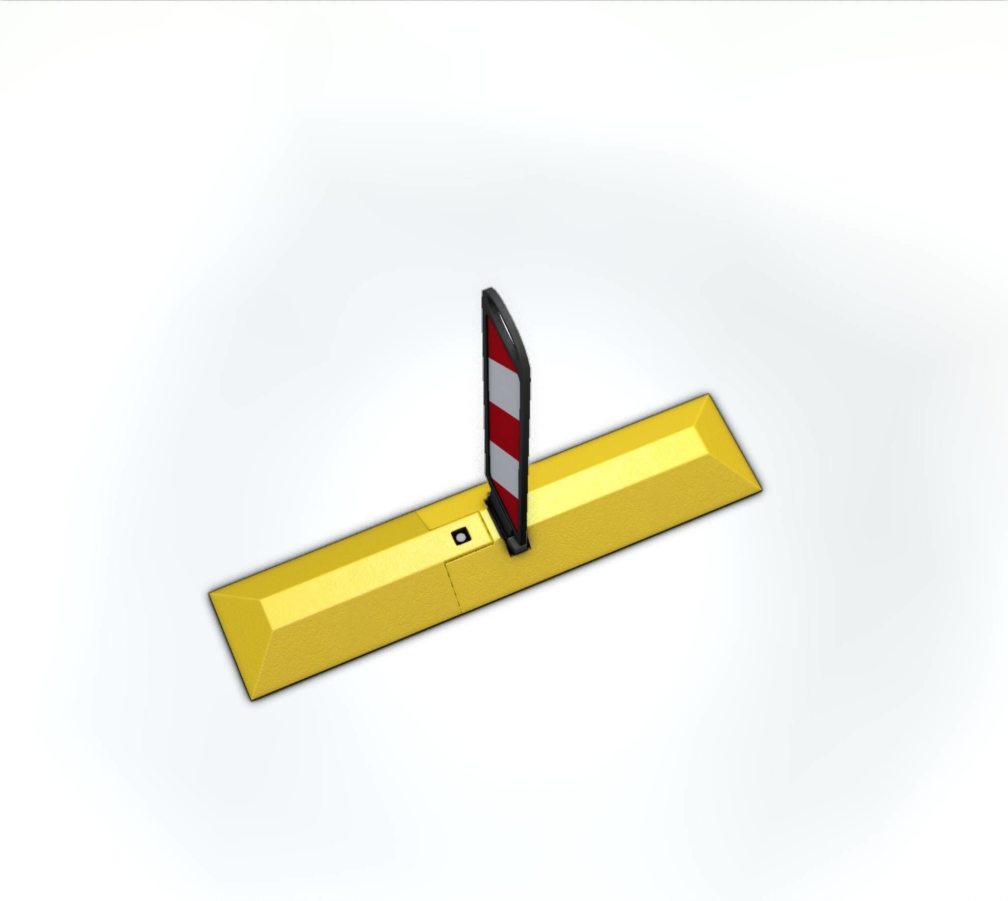 Yellow guide barrier 9 pointing right 628-10 Low-poly 3D model_4