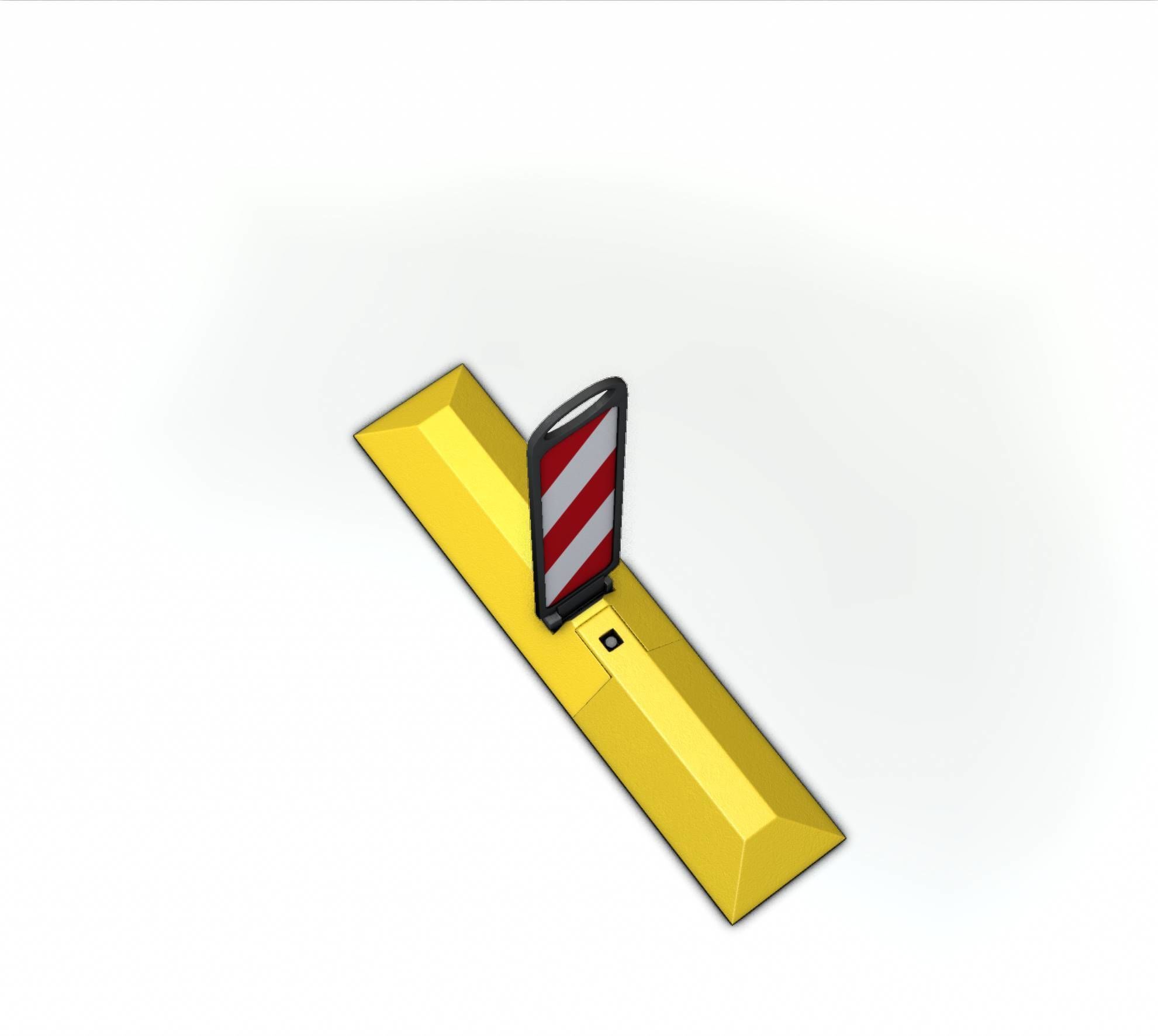 Yellow guide barrier 9 pointing right 628-10 Low-poly 3D model_21
