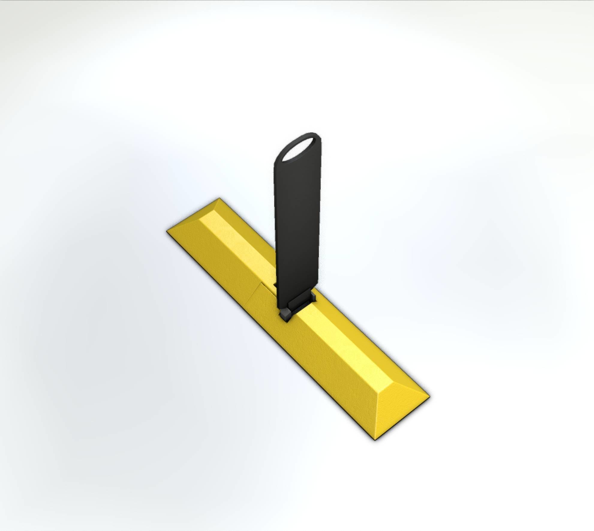 Yellow guide barrier 9 pointing right 628-10 Low-poly 3D model_27