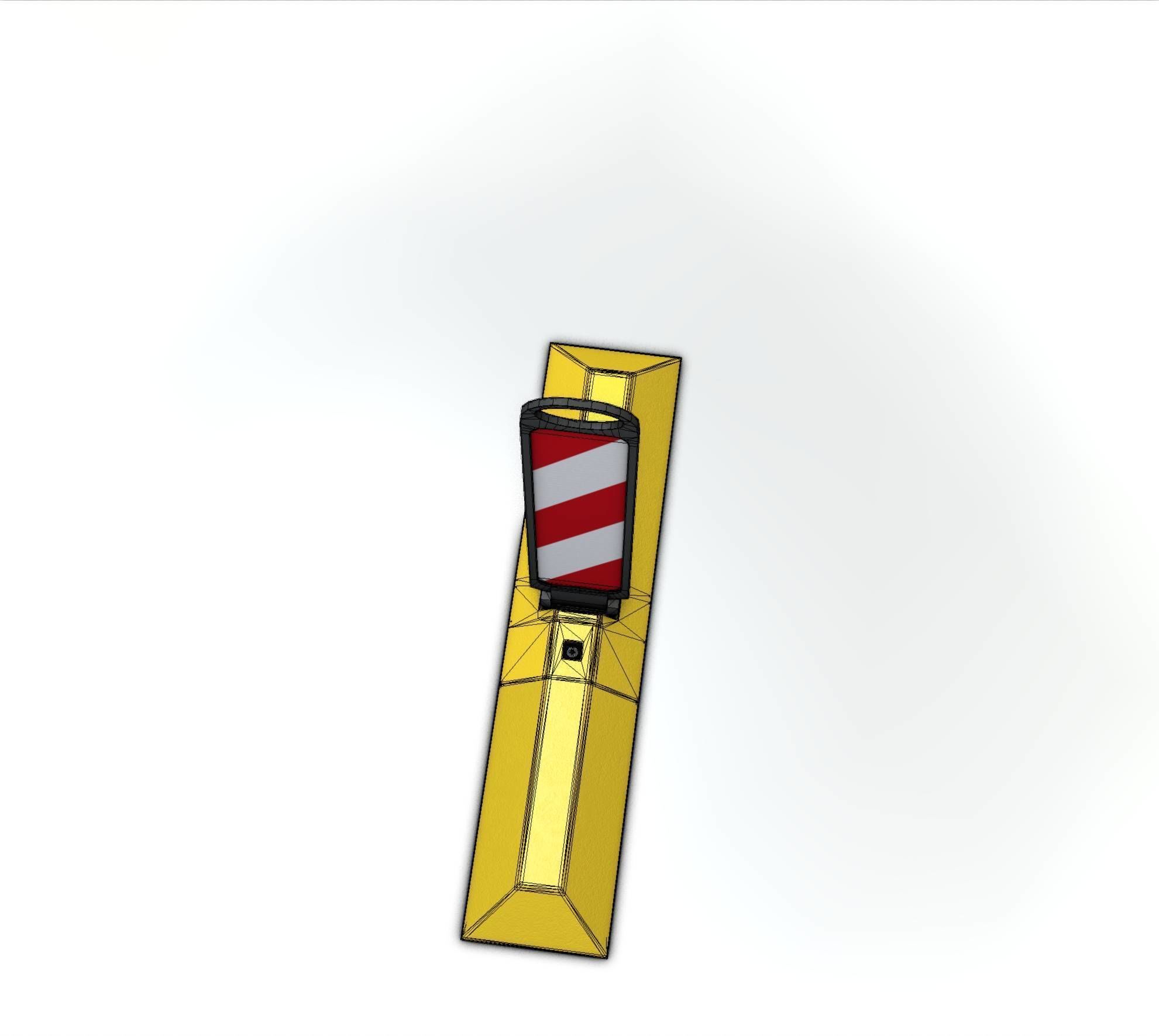 Yellow guide barrier 9 pointing right 628-10 Low-poly 3D model_24