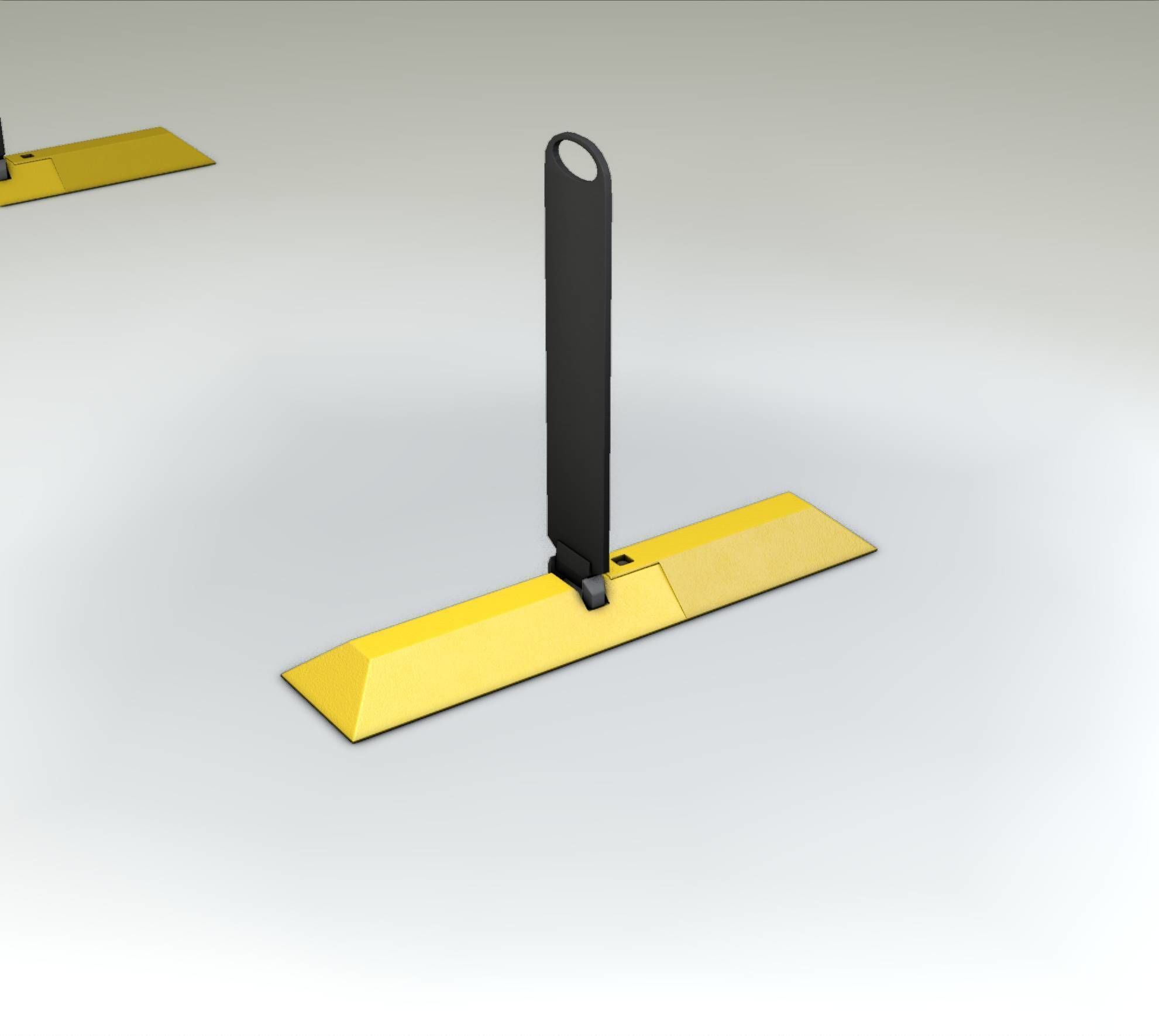 Yellow guide barrier 9 pointing right 628-10 Low-poly 3D model_15