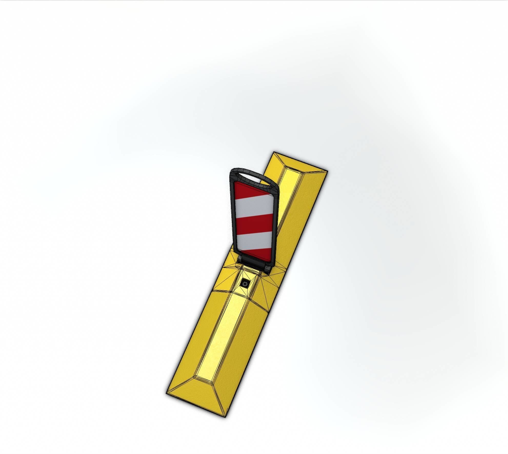 Yellow guide barrier 9 pointing right 628-10 Low-poly 3D model_2
