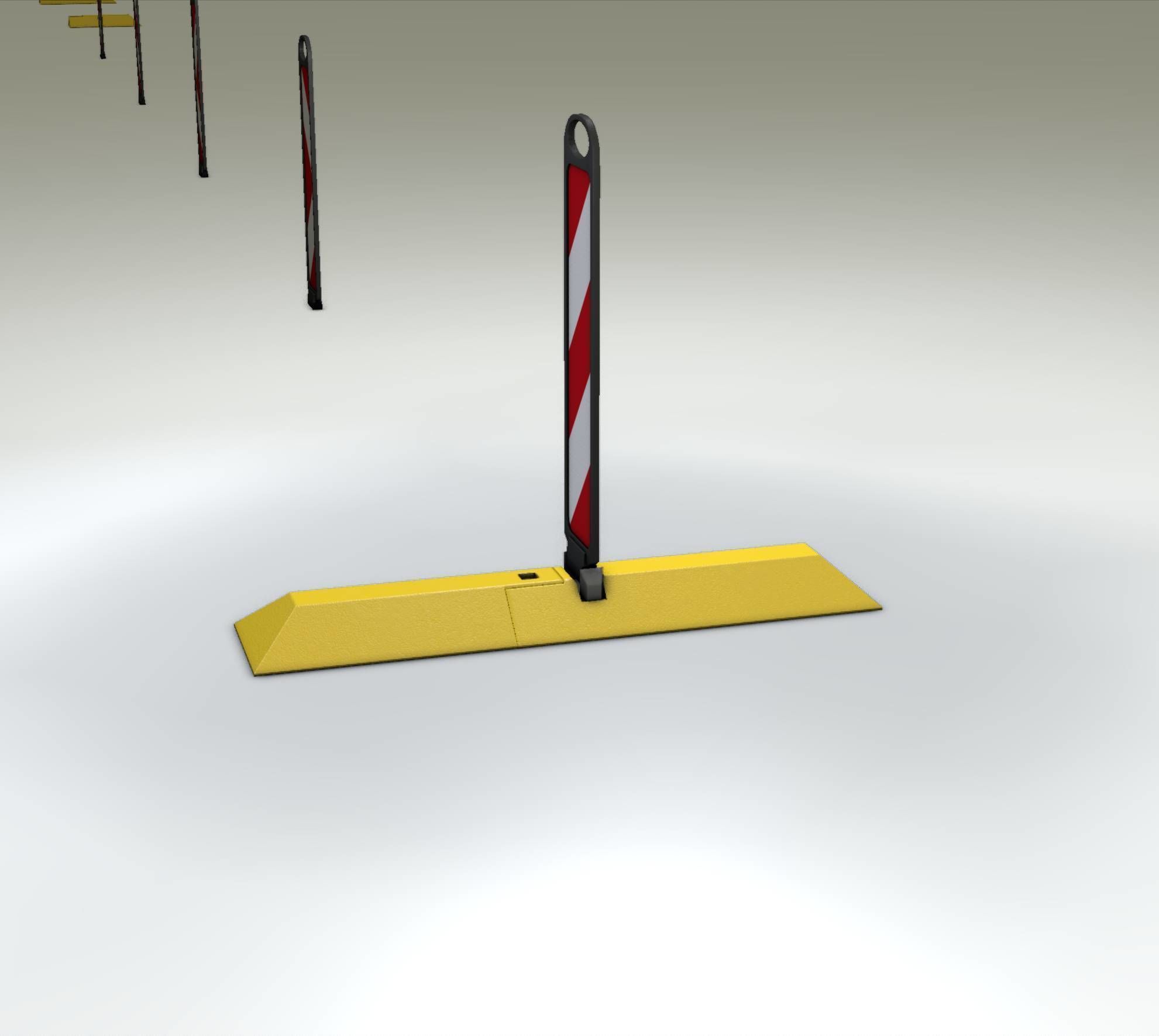 Yellow guide barrier 9 pointing right 628-10 Low-poly 3D model_47