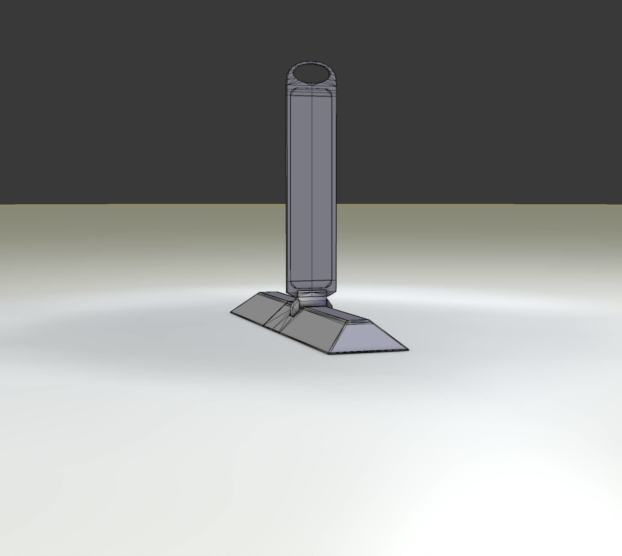 Yellow guide barrier 9 pointing right 628-10 Low-poly 3D model_10