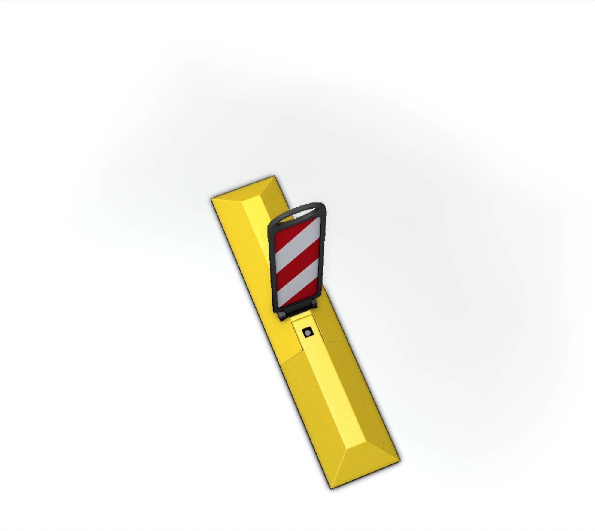Yellow guide barrier 9 pointing right 628-10 Low-poly 3D model_22