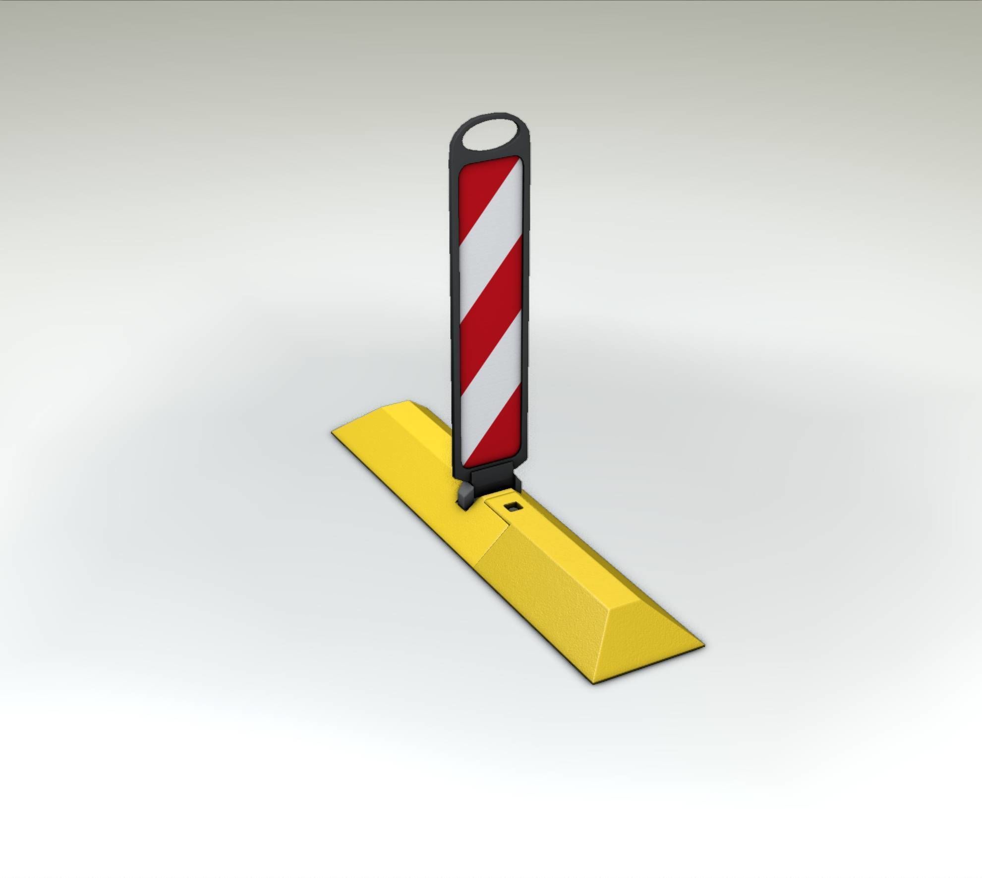 Yellow guide barrier 9 pointing right 628-10 Low-poly 3D model_40