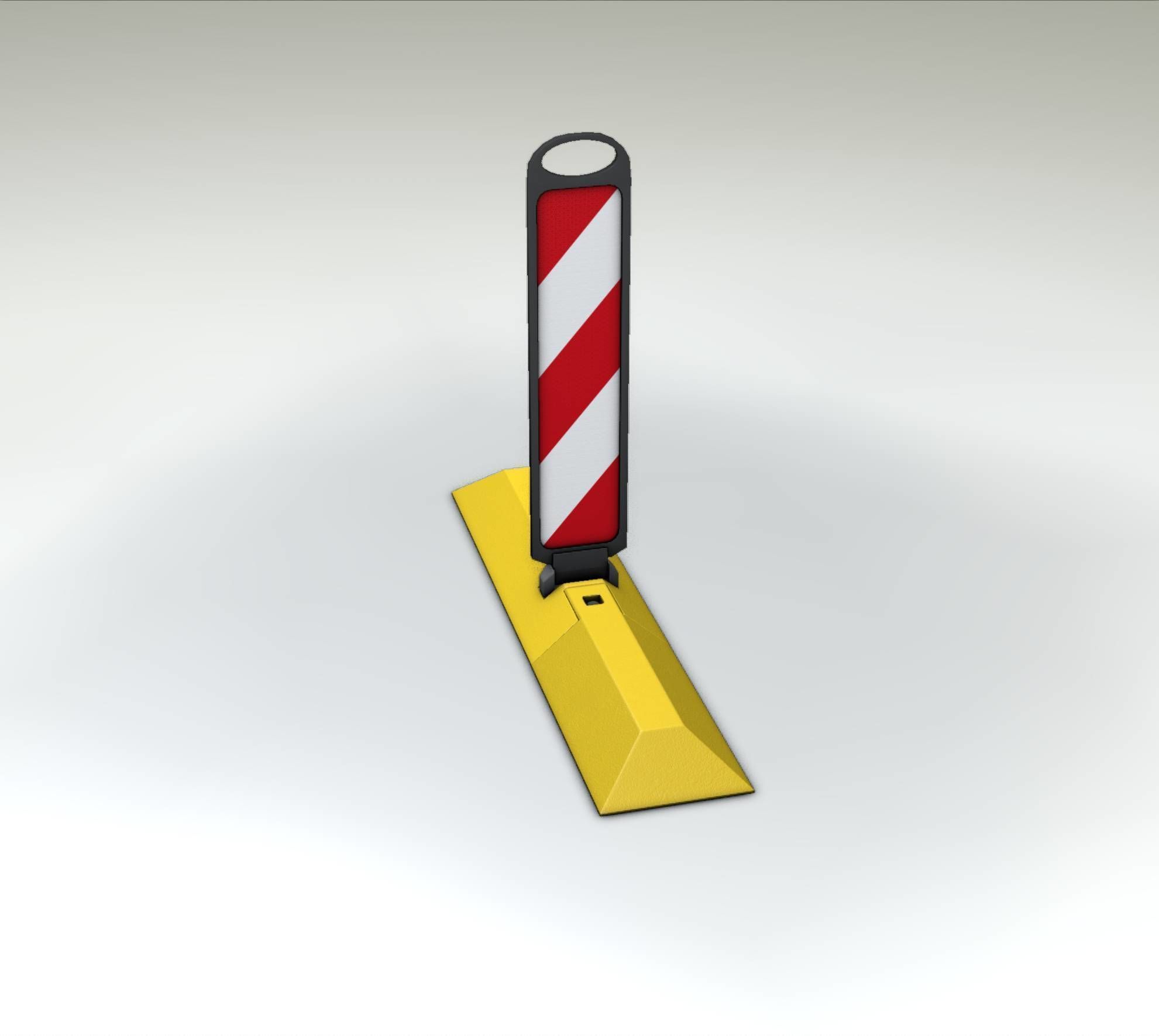 Yellow guide barrier 9 pointing right 628-10 Low-poly 3D model_41