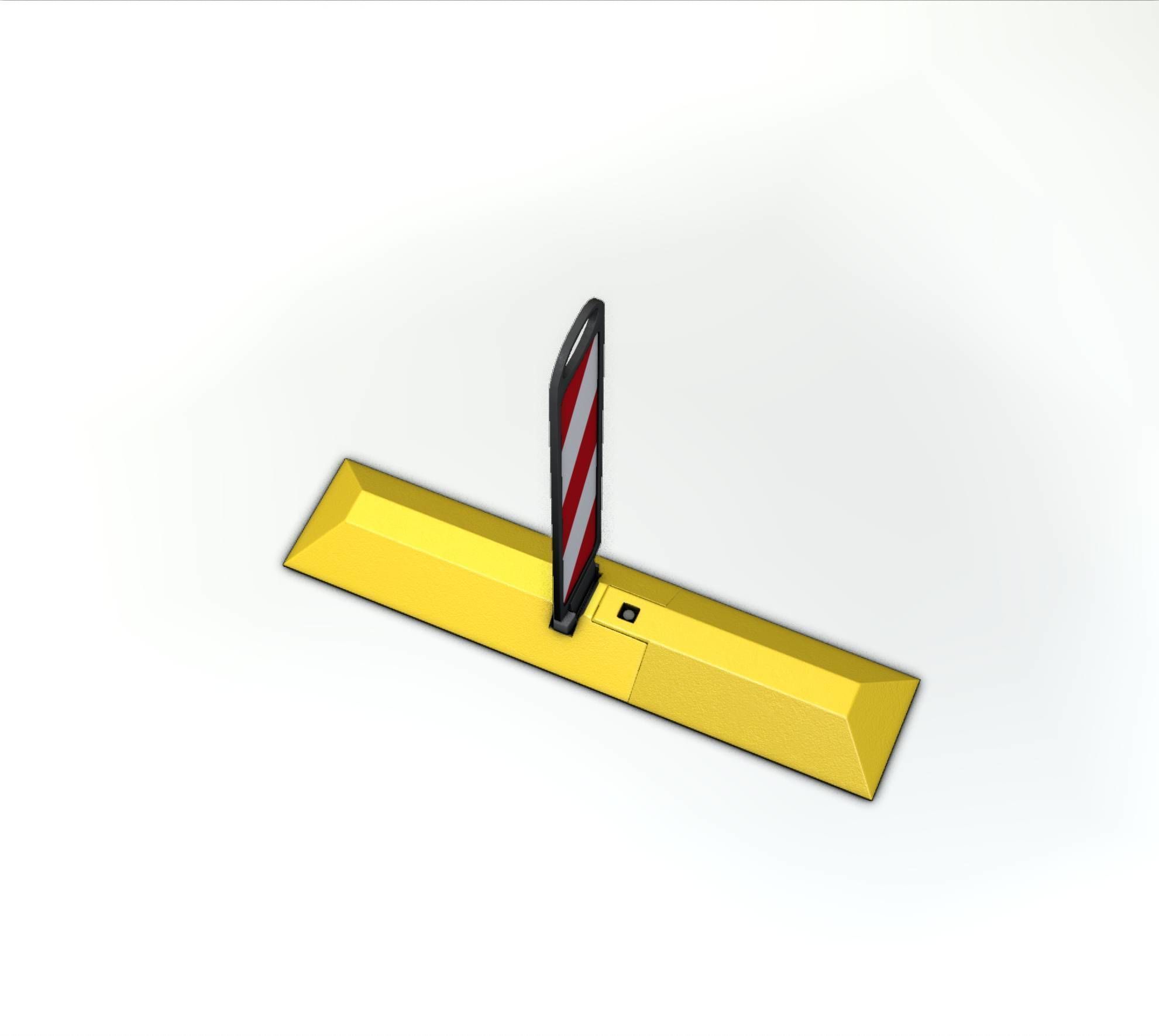 Yellow guide barrier 9 pointing right 628-10 Low-poly 3D model_19