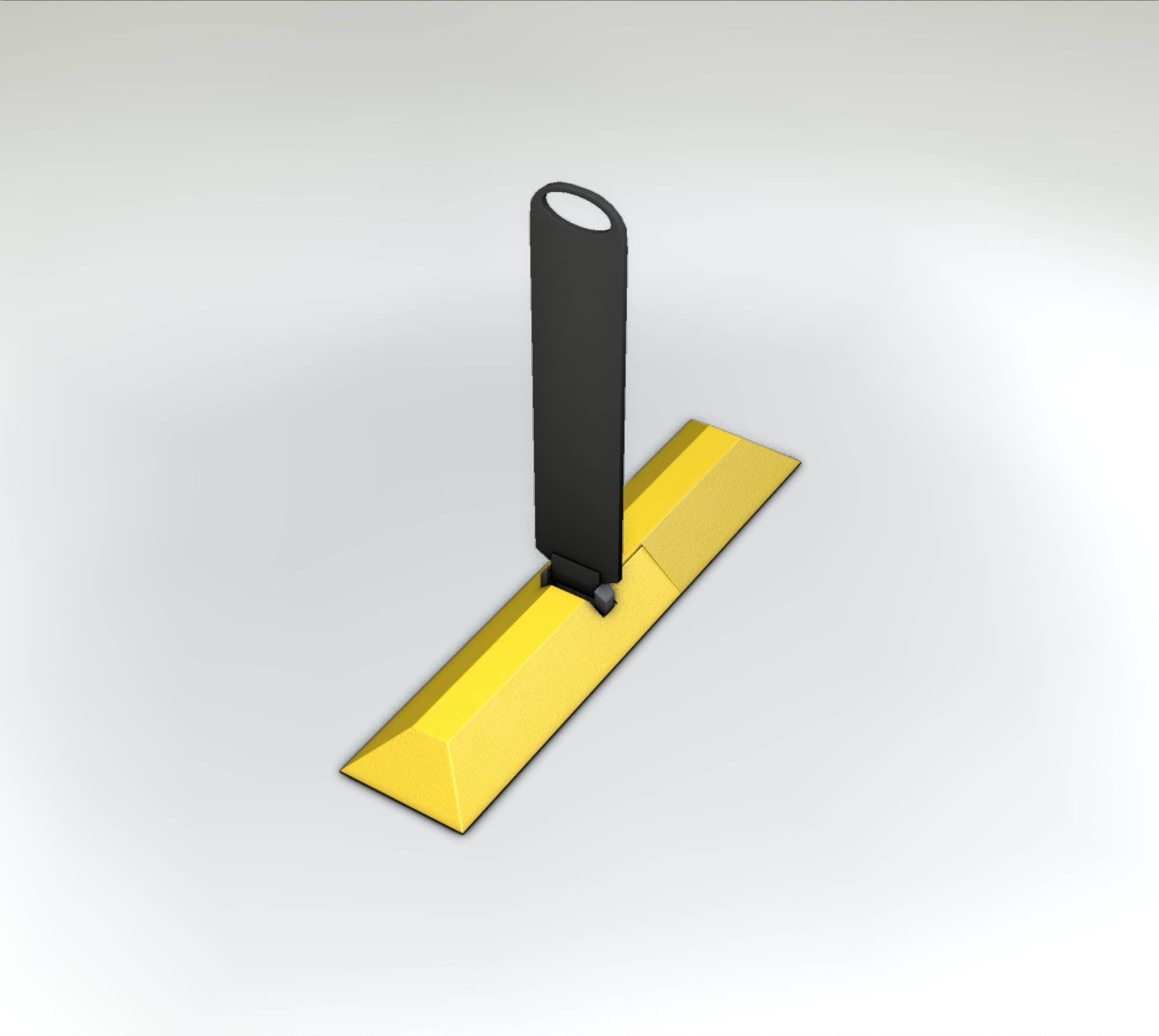 Yellow guide barrier 9 pointing right 628-10 Low-poly 3D model_32