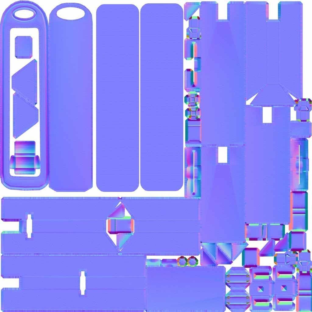 Yellow guide barrier 9 pointing right 628-10 Low-poly 3D model_53