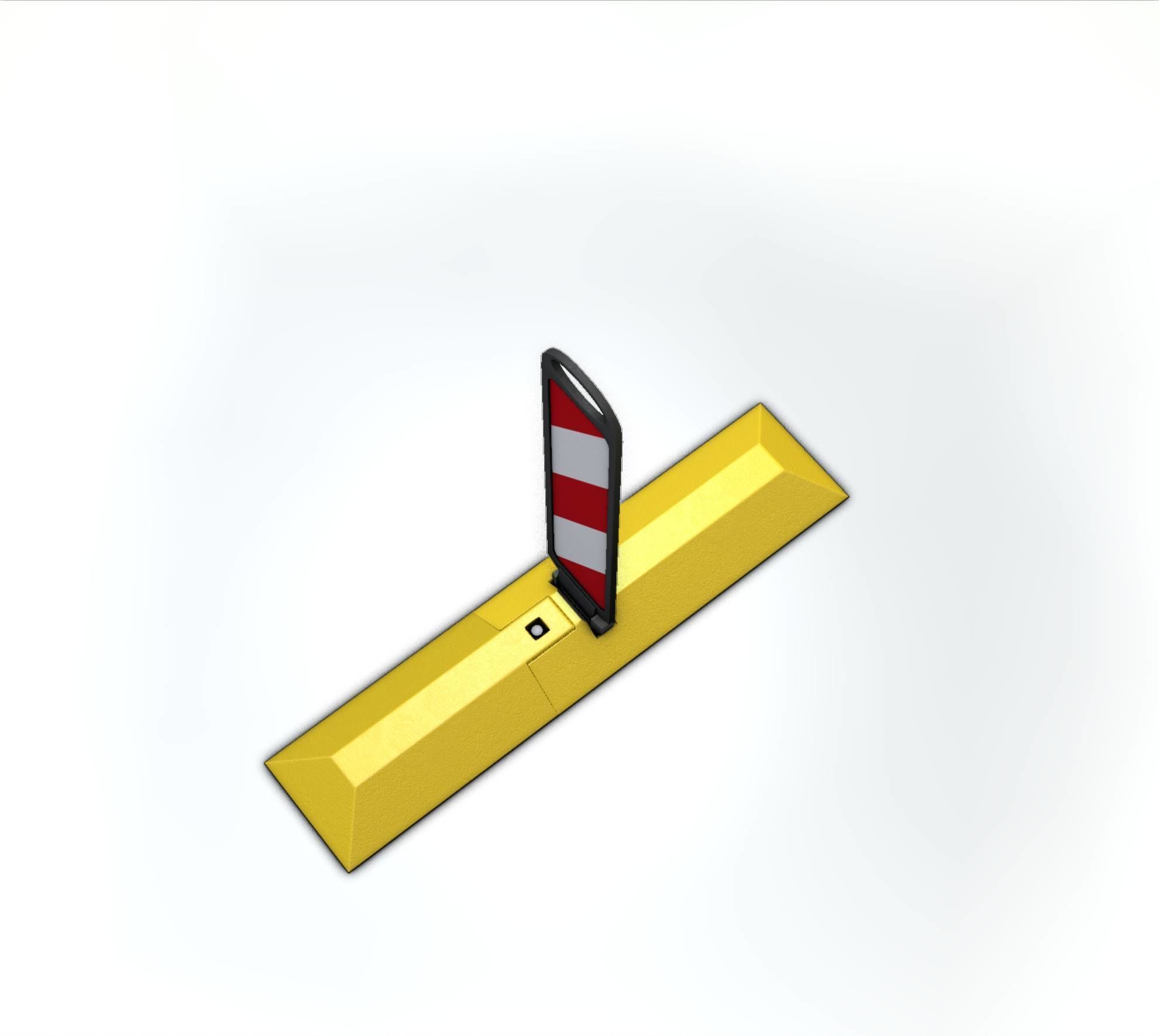 Yellow guide barrier 9 pointing right 628-10 Low-poly 3D model_3