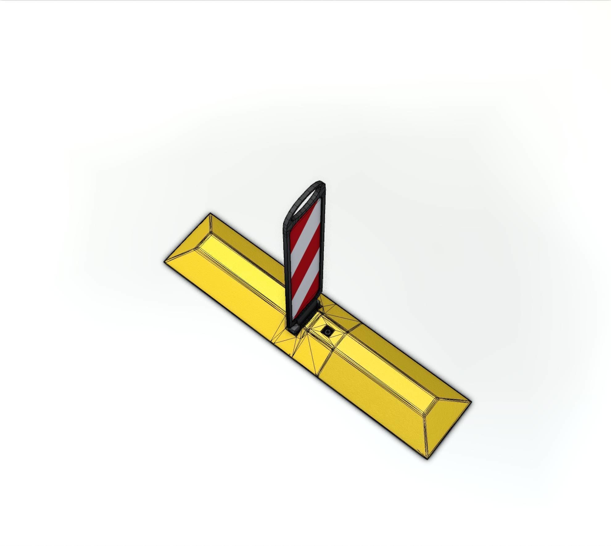 Yellow guide barrier 9 pointing right 628-10 Low-poly 3D model_20