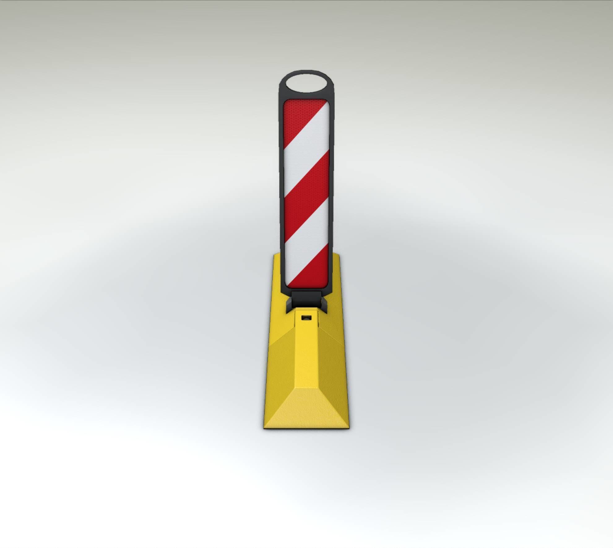 Yellow guide barrier 9 pointing right 628-10 Low-poly 3D model_42