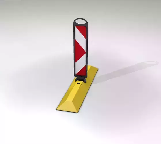 Yellow guide barrier 12 pointing right 628-21