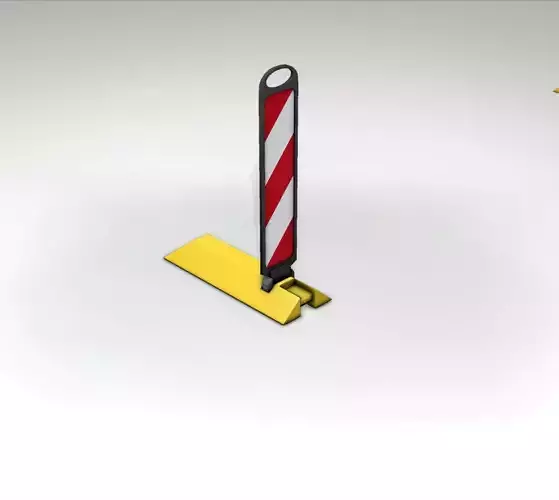 Yellow guide barrier 13 pointing right 628-10