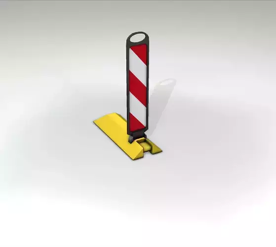 Yellow guide barrier 14 pointing left 628-20