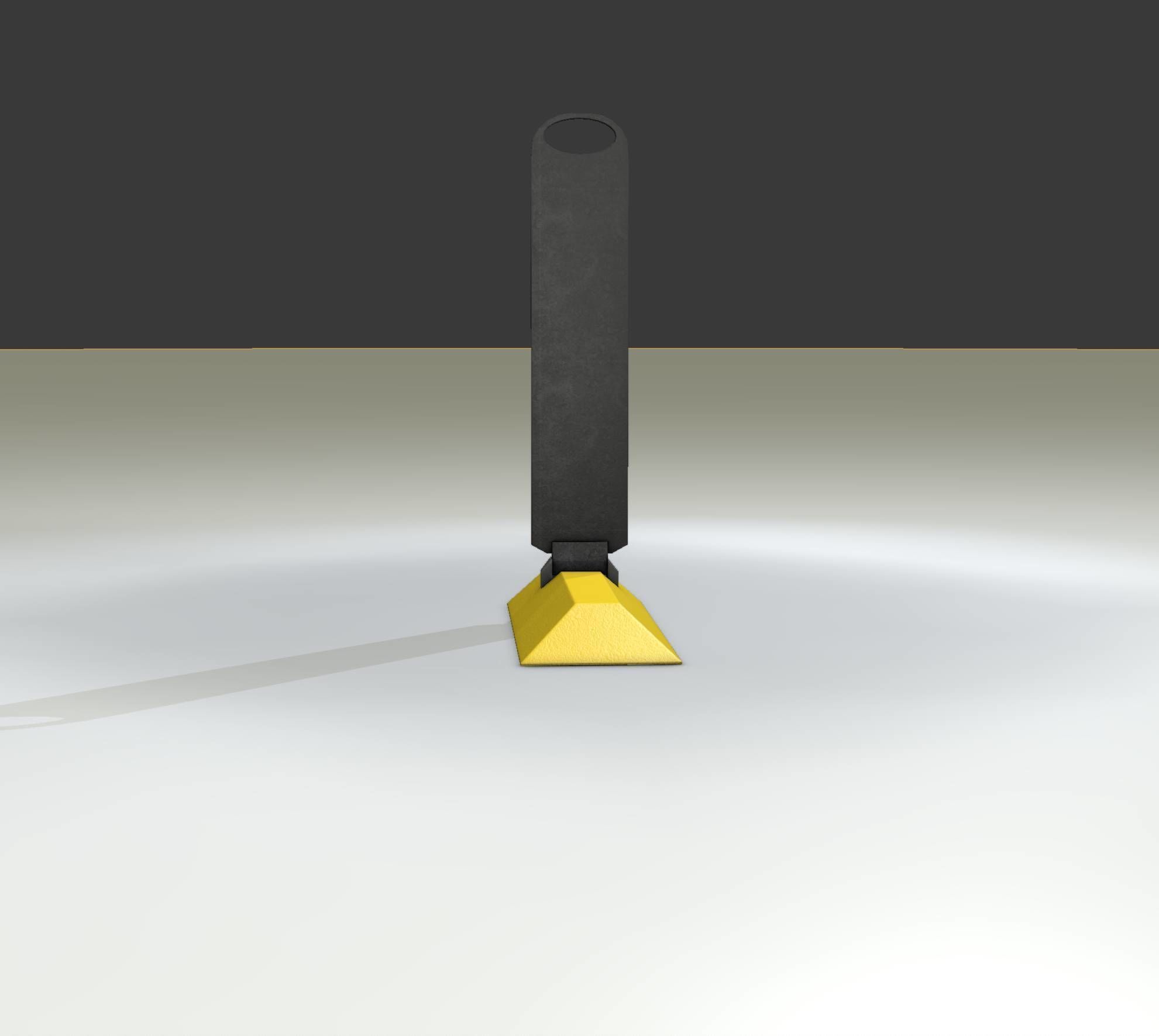 Yellow guide barrier 15 pointing left 628-11 Low-poly 3D model_12
