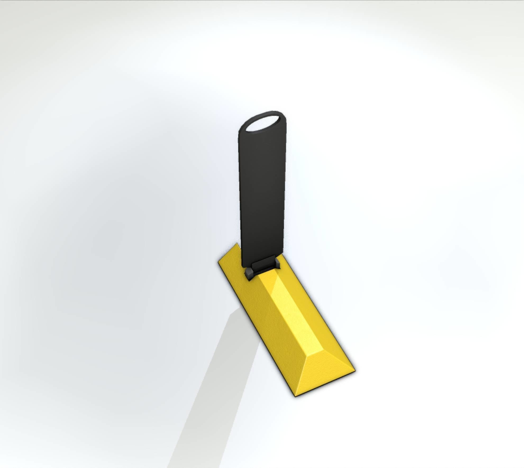 Yellow guide barrier 15 pointing left 628-11 Low-poly 3D model_40
