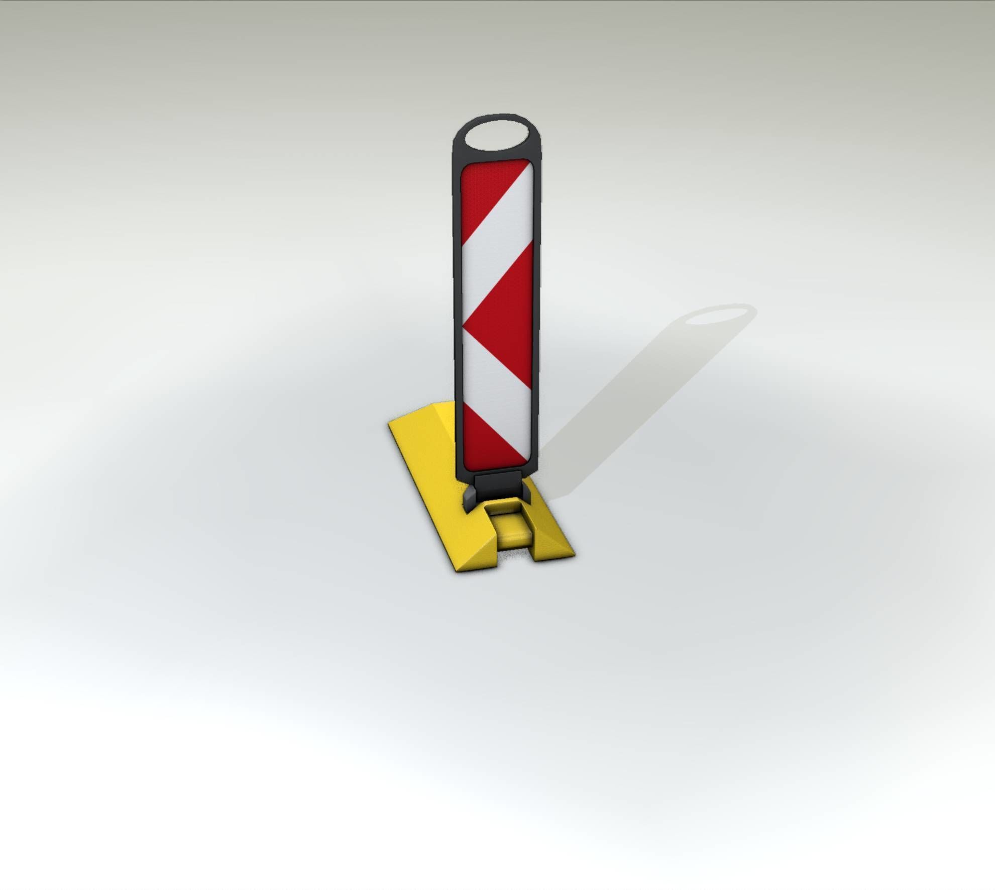 Yellow guide barrier 15 pointing left 628-11 Low-poly 3D model_53
