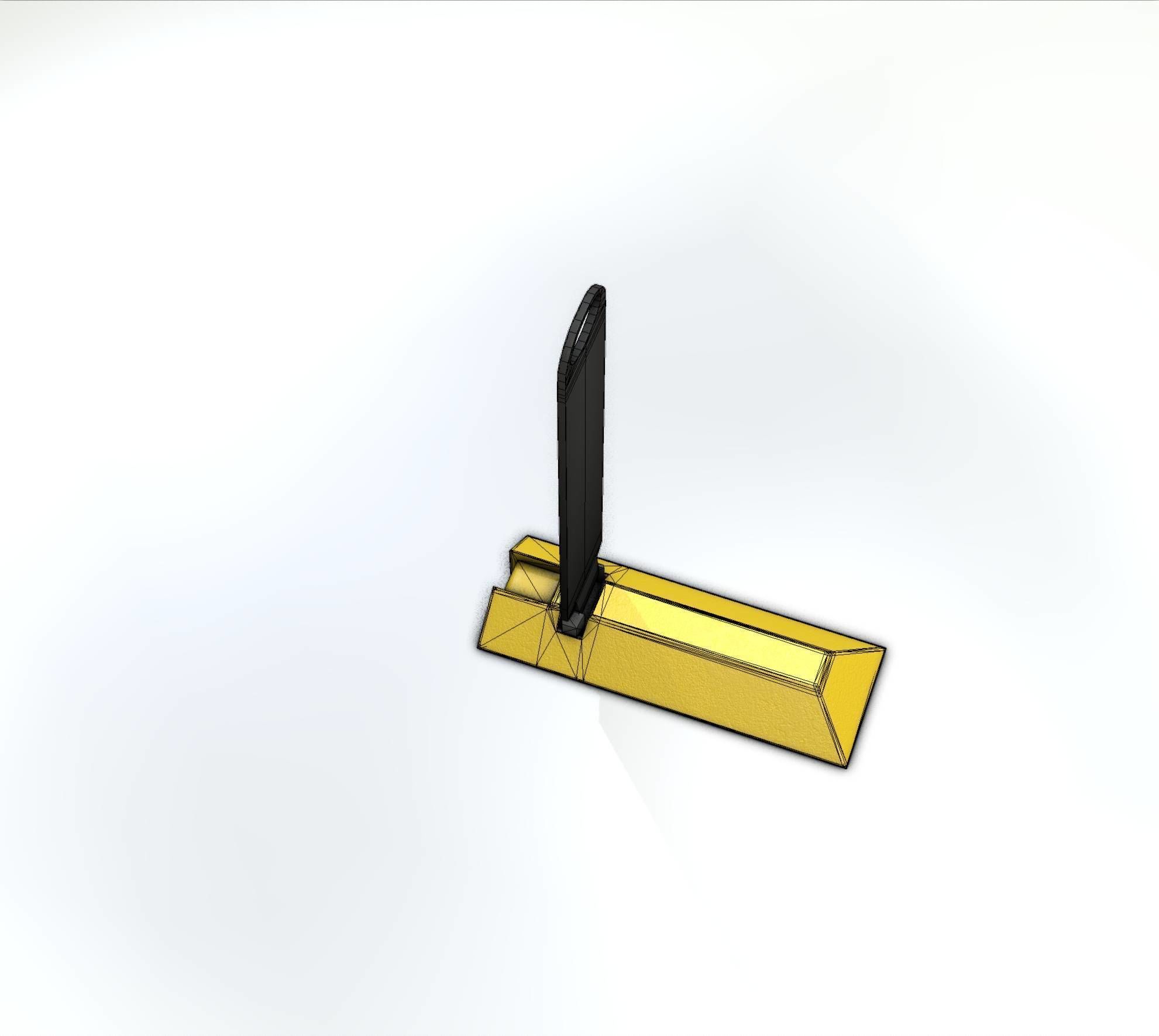 Yellow guide barrier 15 pointing left 628-11 Low-poly 3D model_37