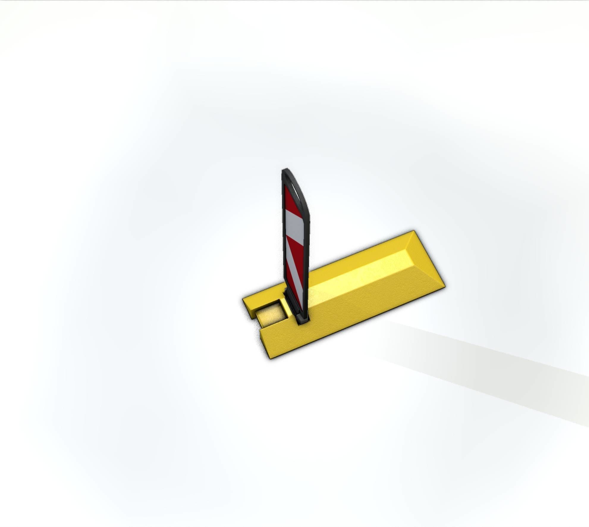 Yellow guide barrier 15 pointing left 628-11 Low-poly 3D model_34