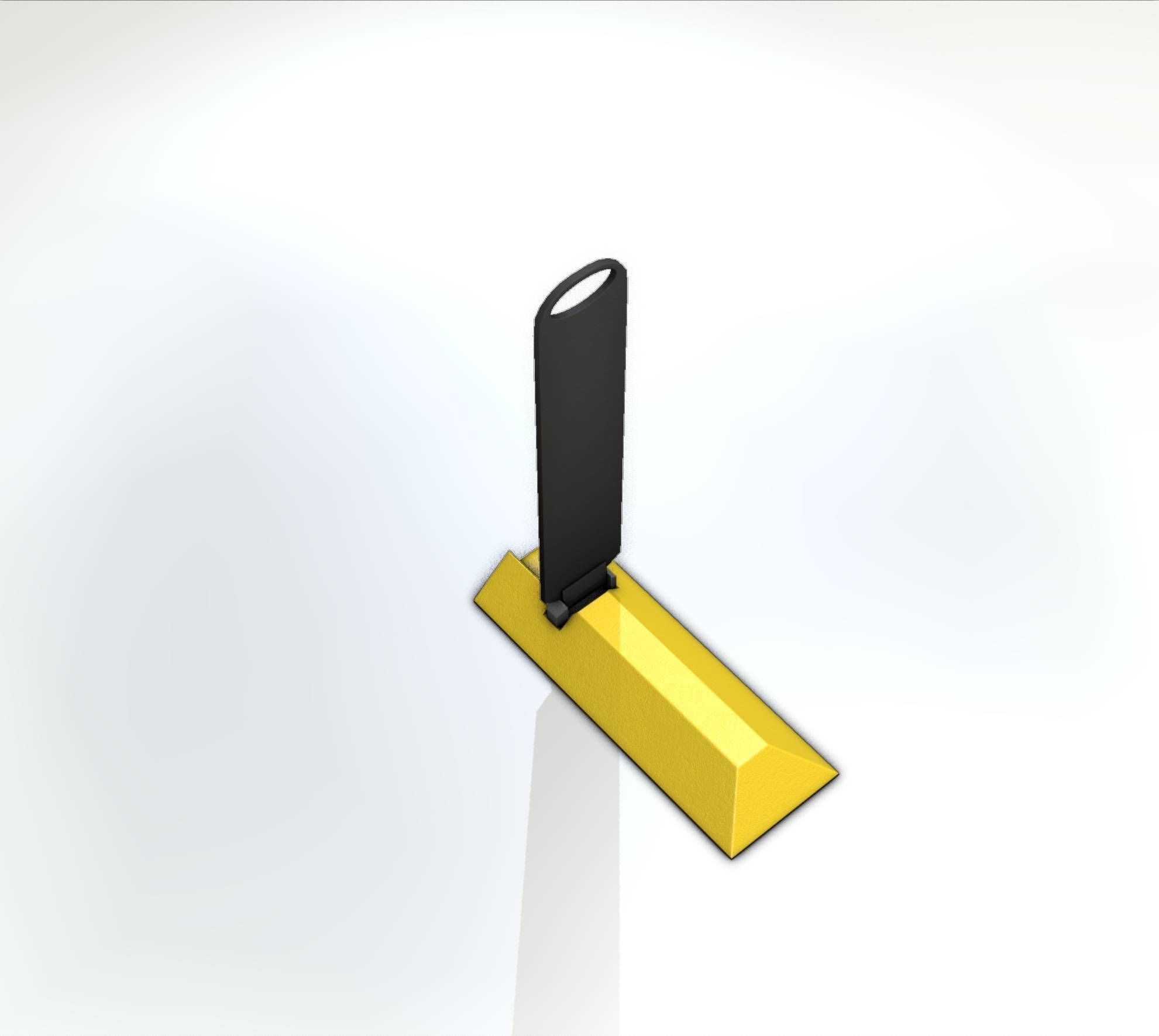 Yellow guide barrier 15 pointing left 628-11 Low-poly 3D model_39