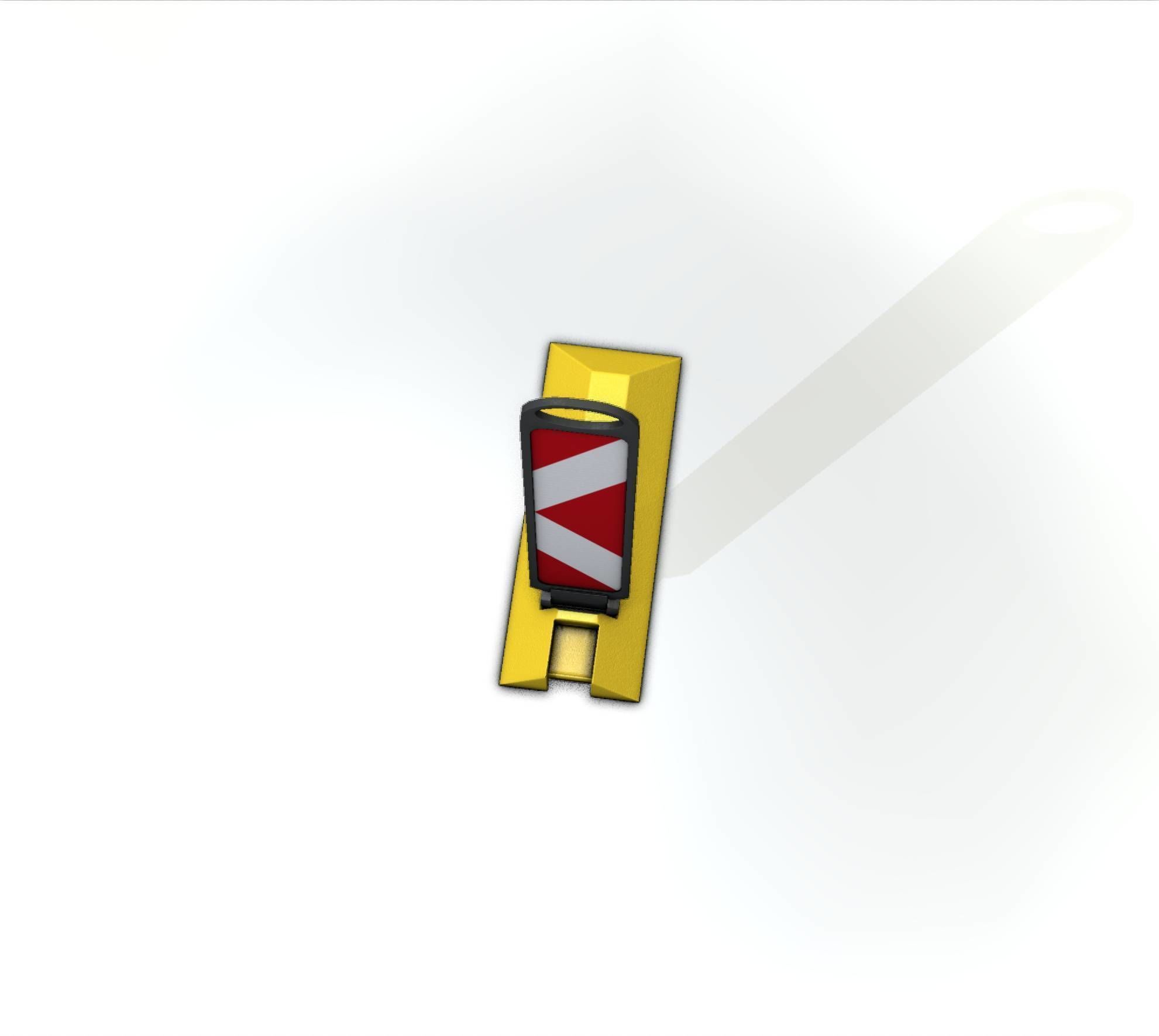 Yellow guide barrier 15 pointing left 628-11 Low-poly 3D model_30