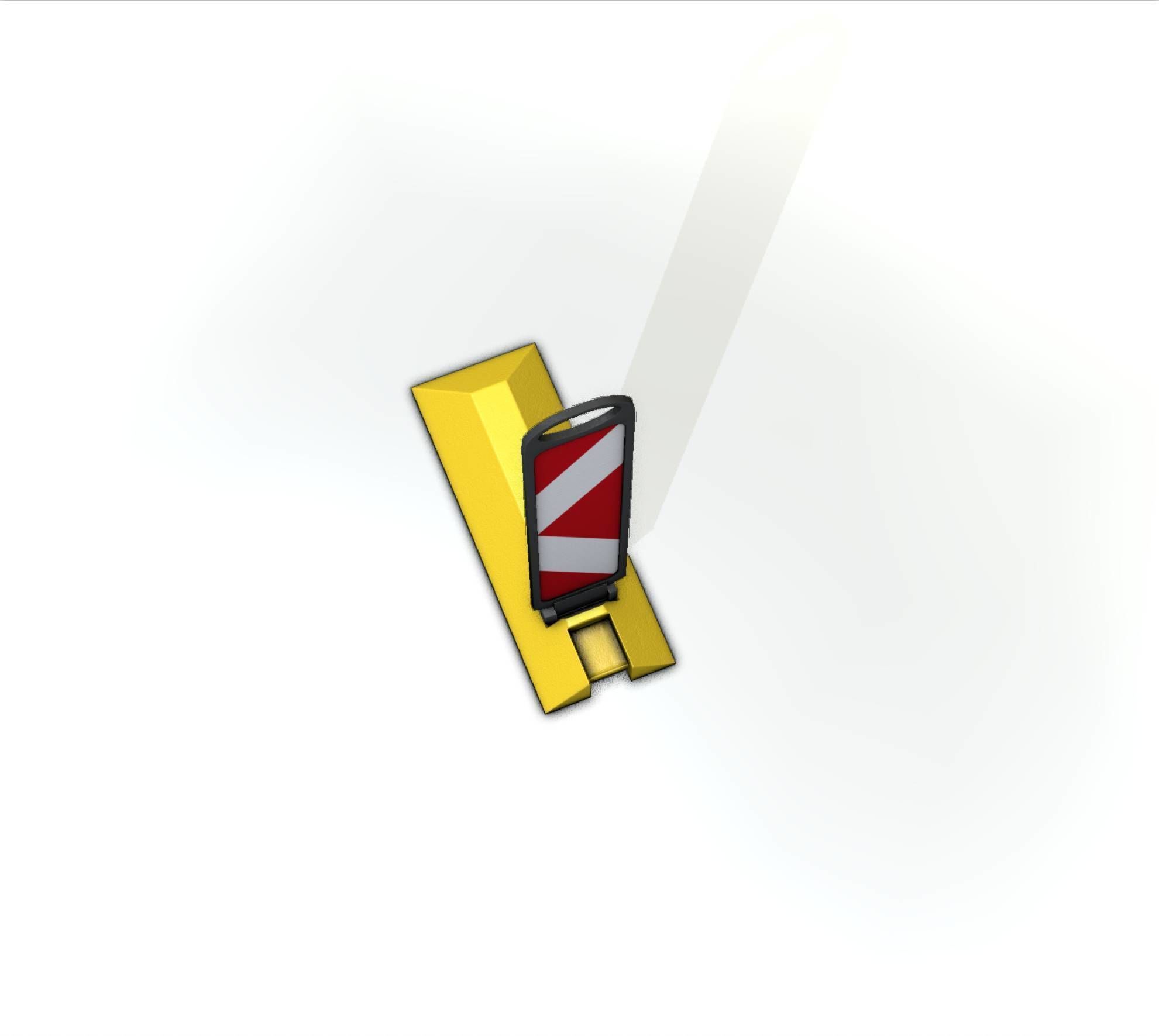 Yellow guide barrier 15 pointing left 628-11 Low-poly 3D model_28