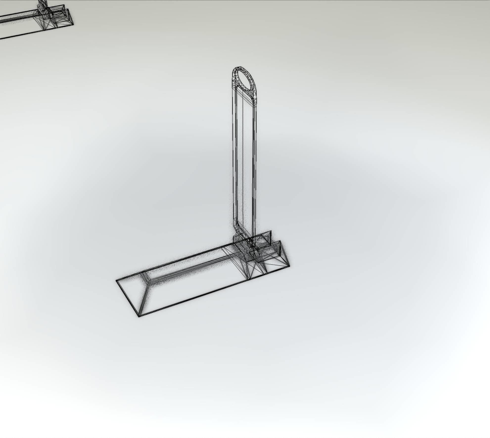 Yellow guide barrier 15 pointing left 628-11 Low-poly 3D model_46