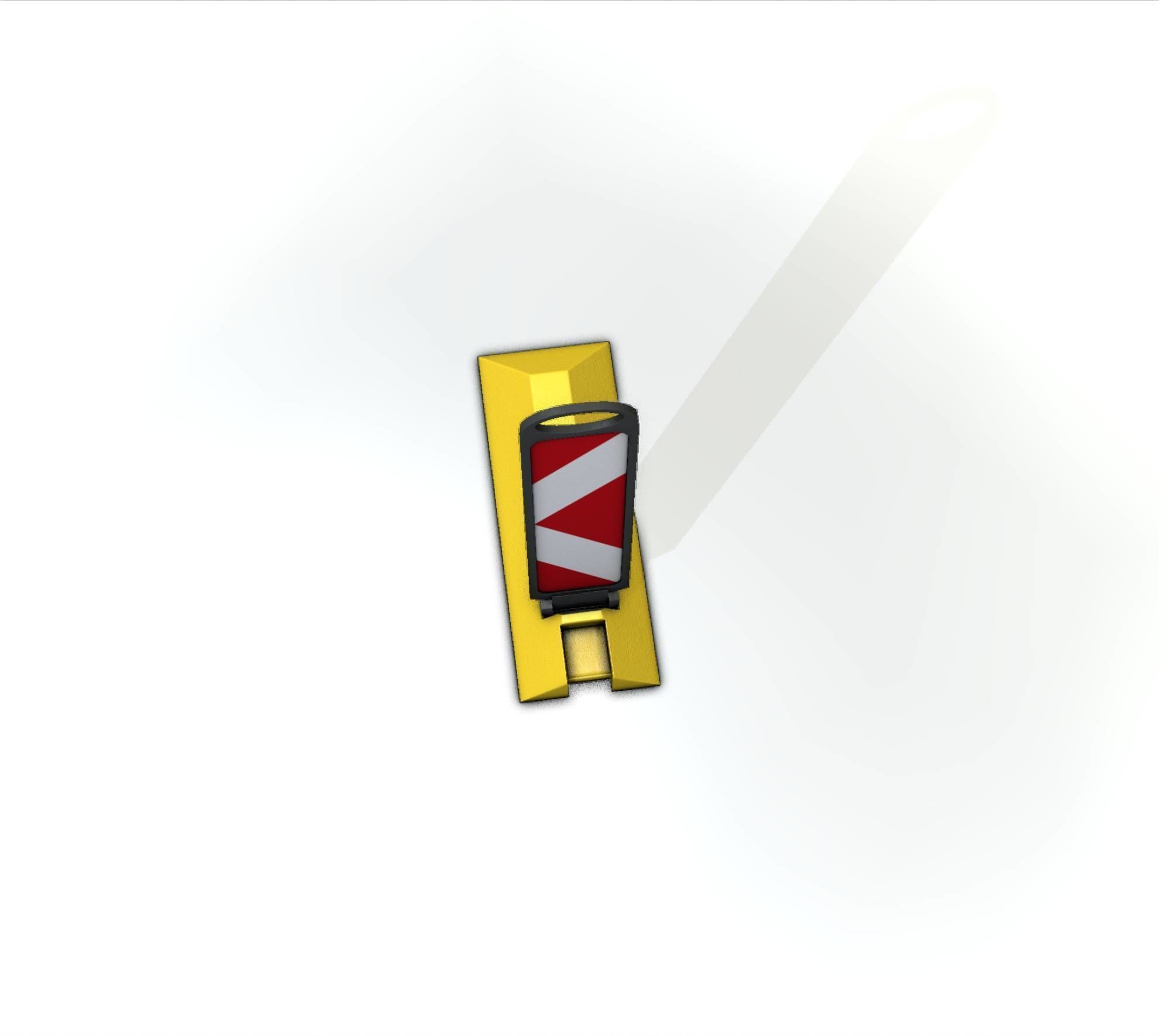 Yellow guide barrier 15 pointing left 628-11 Low-poly 3D model_29