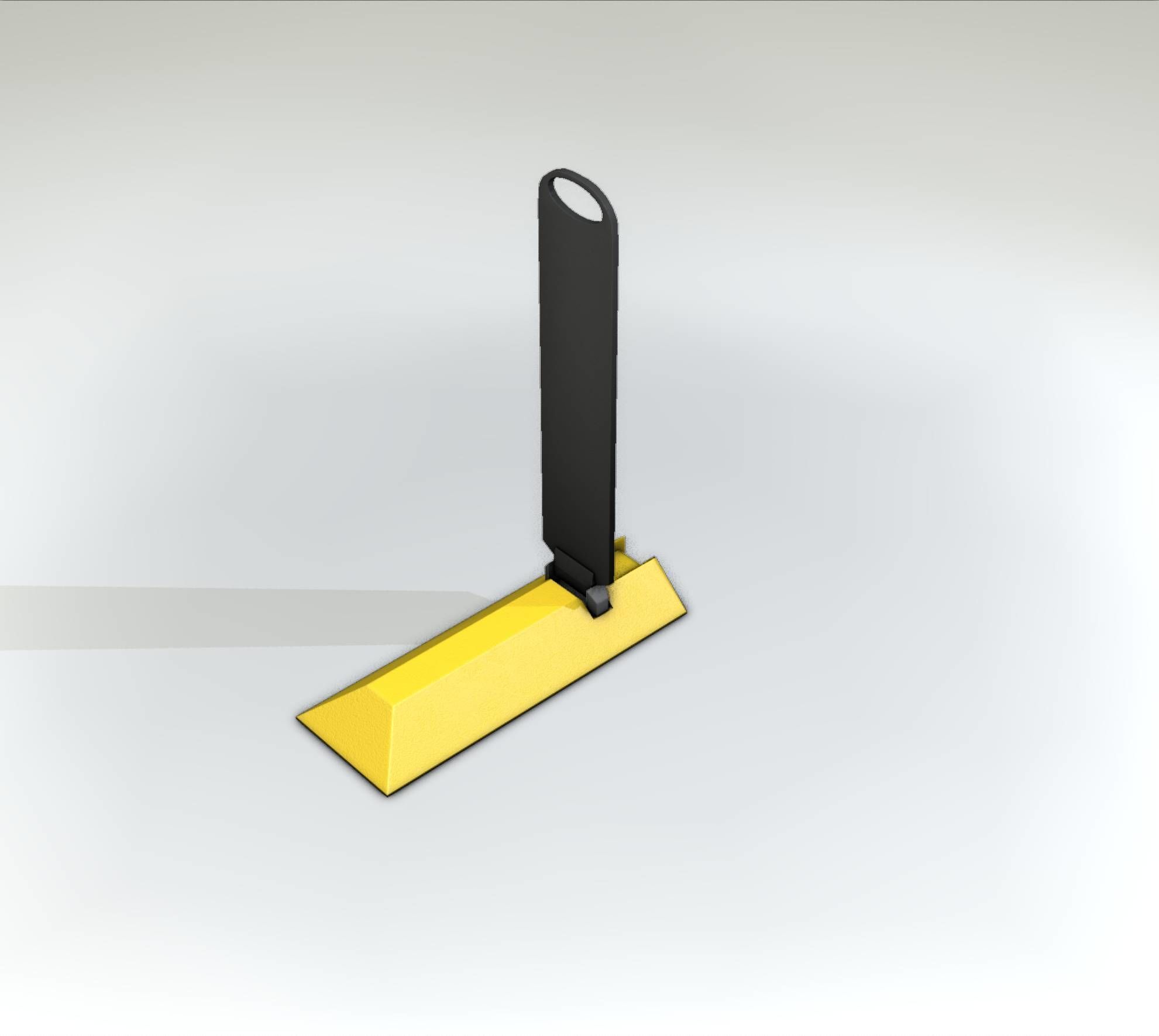 Yellow guide barrier 15 pointing left 628-11 Low-poly 3D model_45