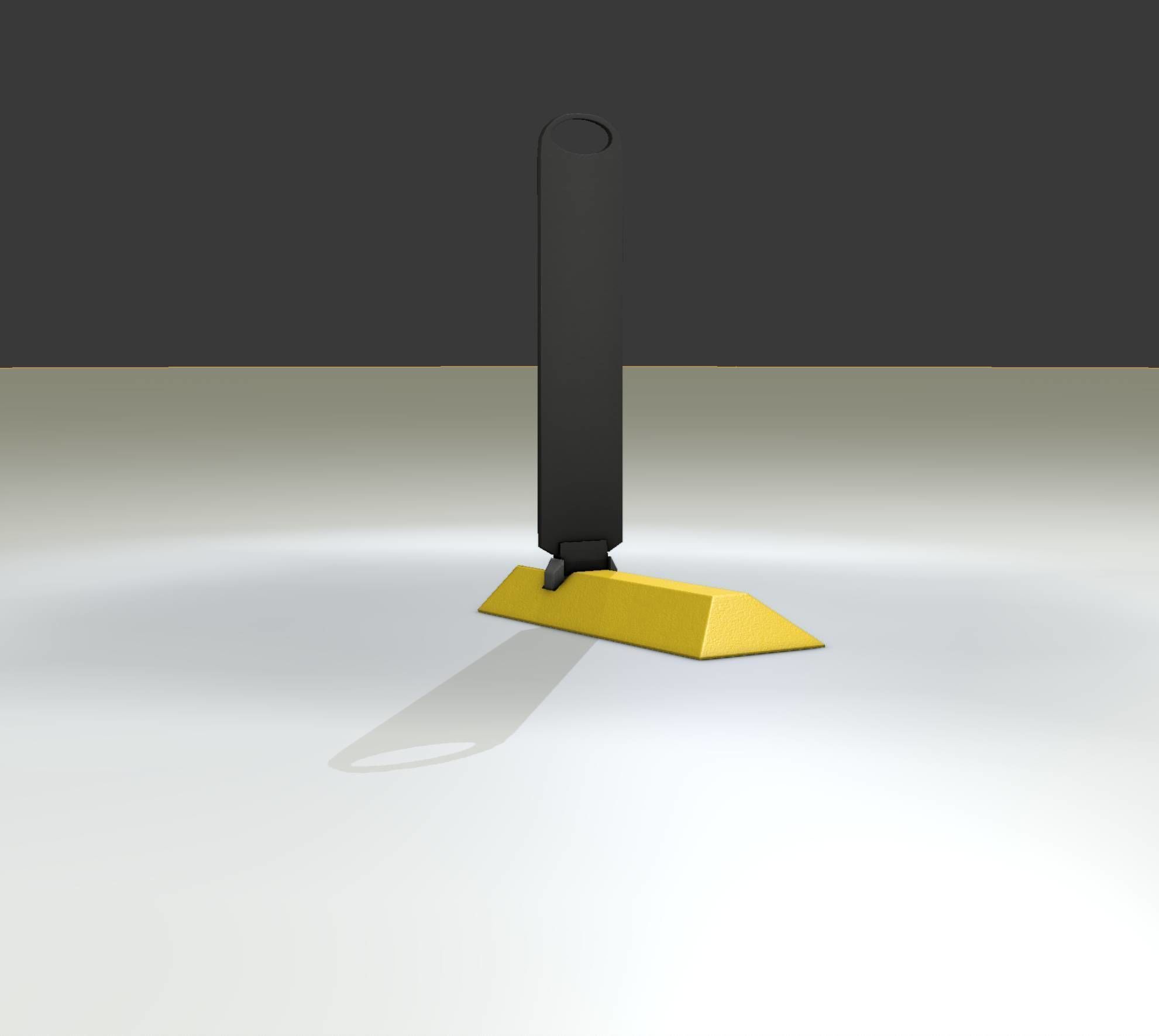 Yellow guide barrier 15 pointing left 628-11 Low-poly 3D model_10