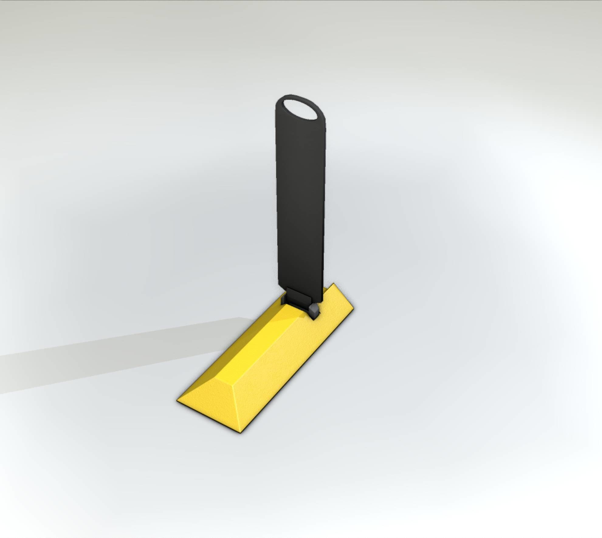 Yellow guide barrier 15 pointing left 628-11 Low-poly 3D model_44