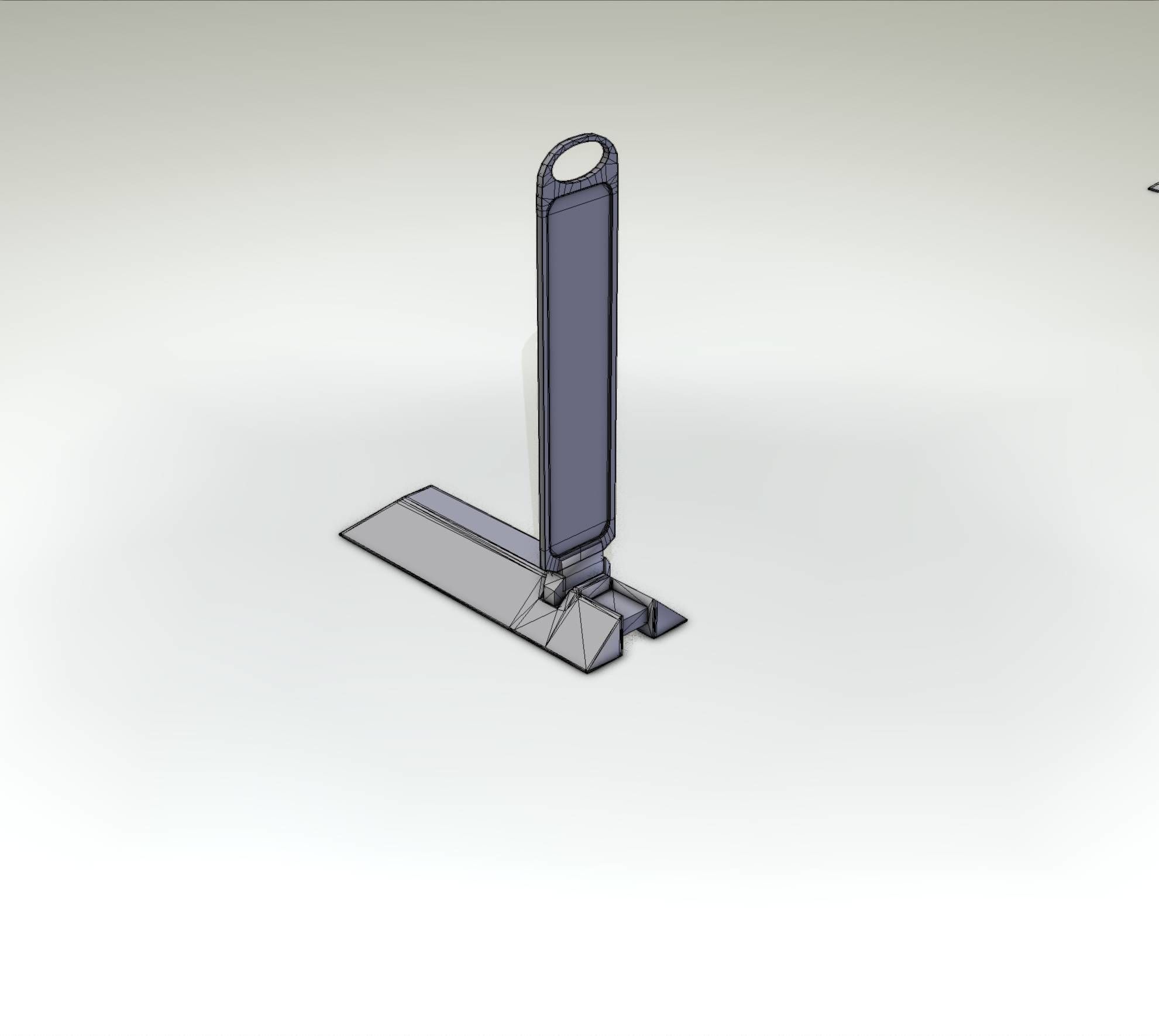 Yellow guide barrier 15 pointing left 628-11 Low-poly 3D model_51