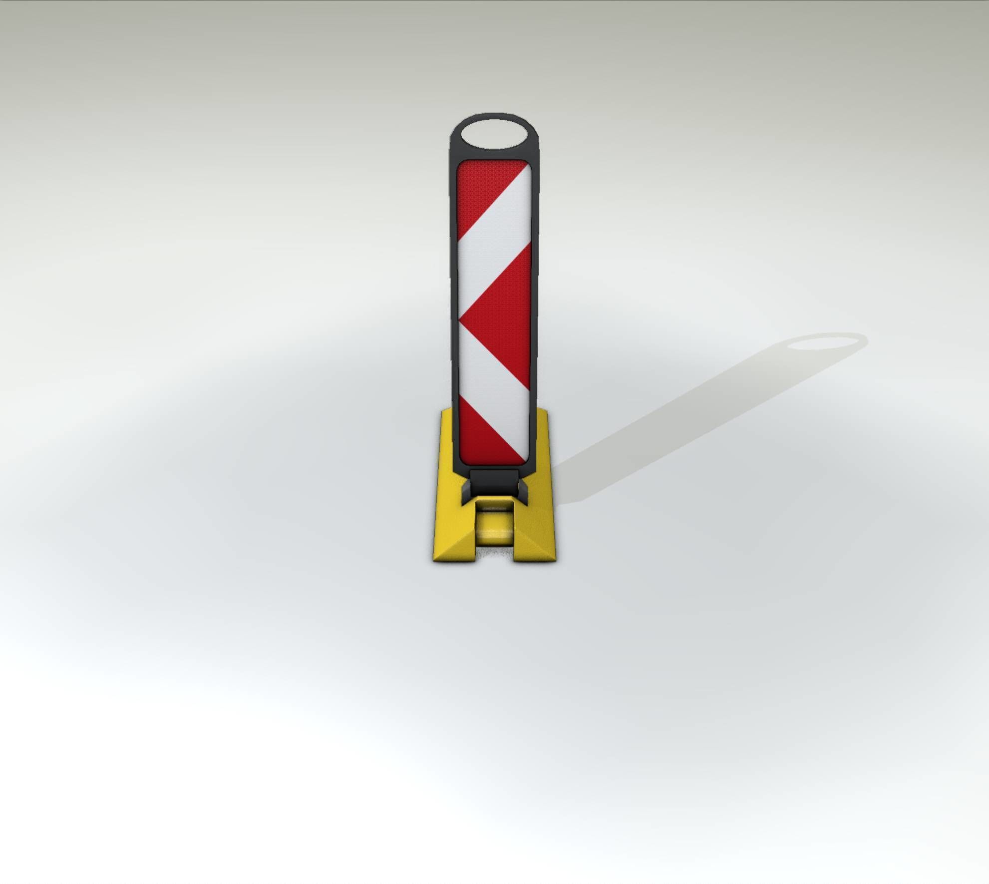 Yellow guide barrier 15 pointing left 628-11 Low-poly 3D model_54