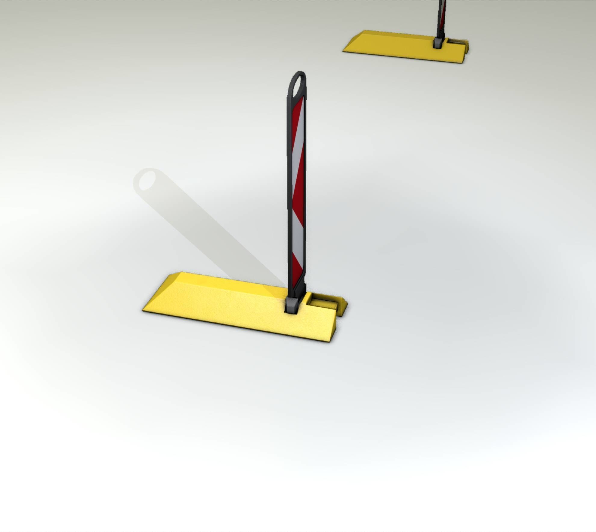 Yellow guide barrier 15 pointing left 628-11 Low-poly 3D model_49