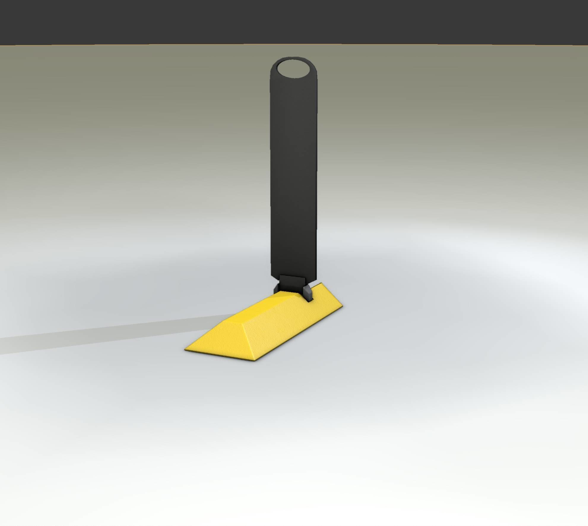 Yellow guide barrier 15 pointing left 628-11 Low-poly 3D model_19