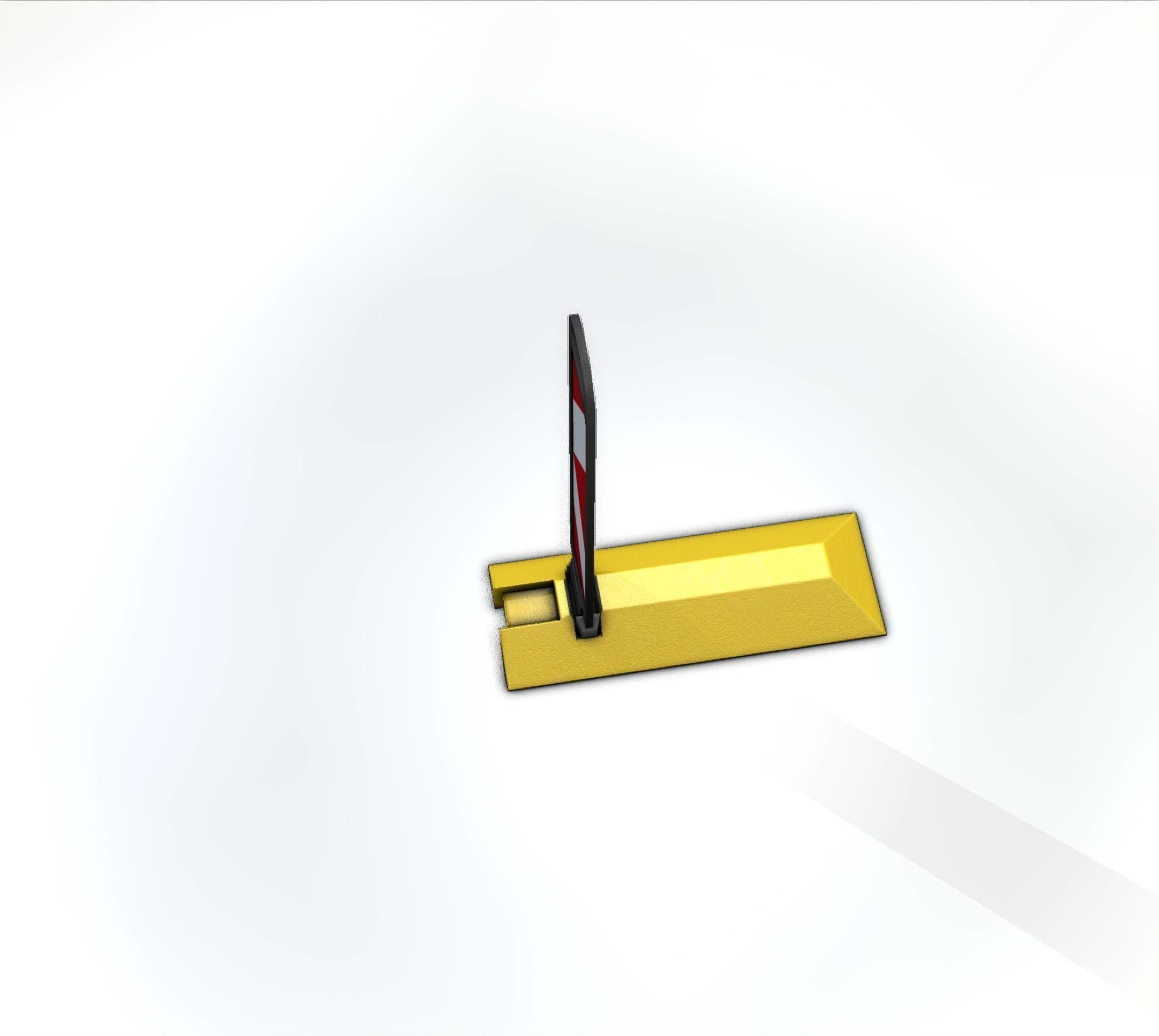 Yellow guide barrier 15 pointing left 628-11 Low-poly 3D model_35