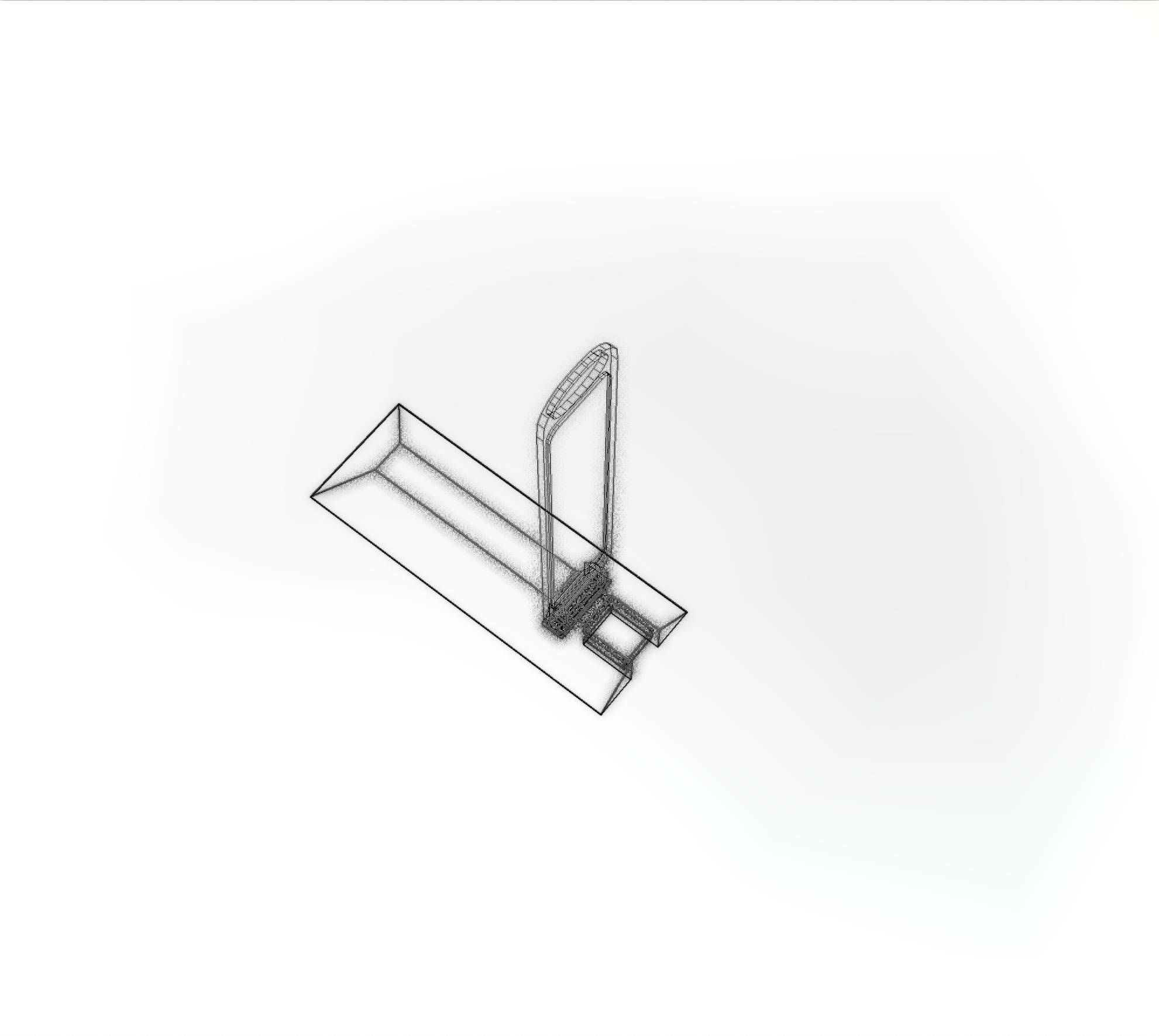 Yellow guide barrier 15 pointing left 628-11 Low-poly 3D model_26