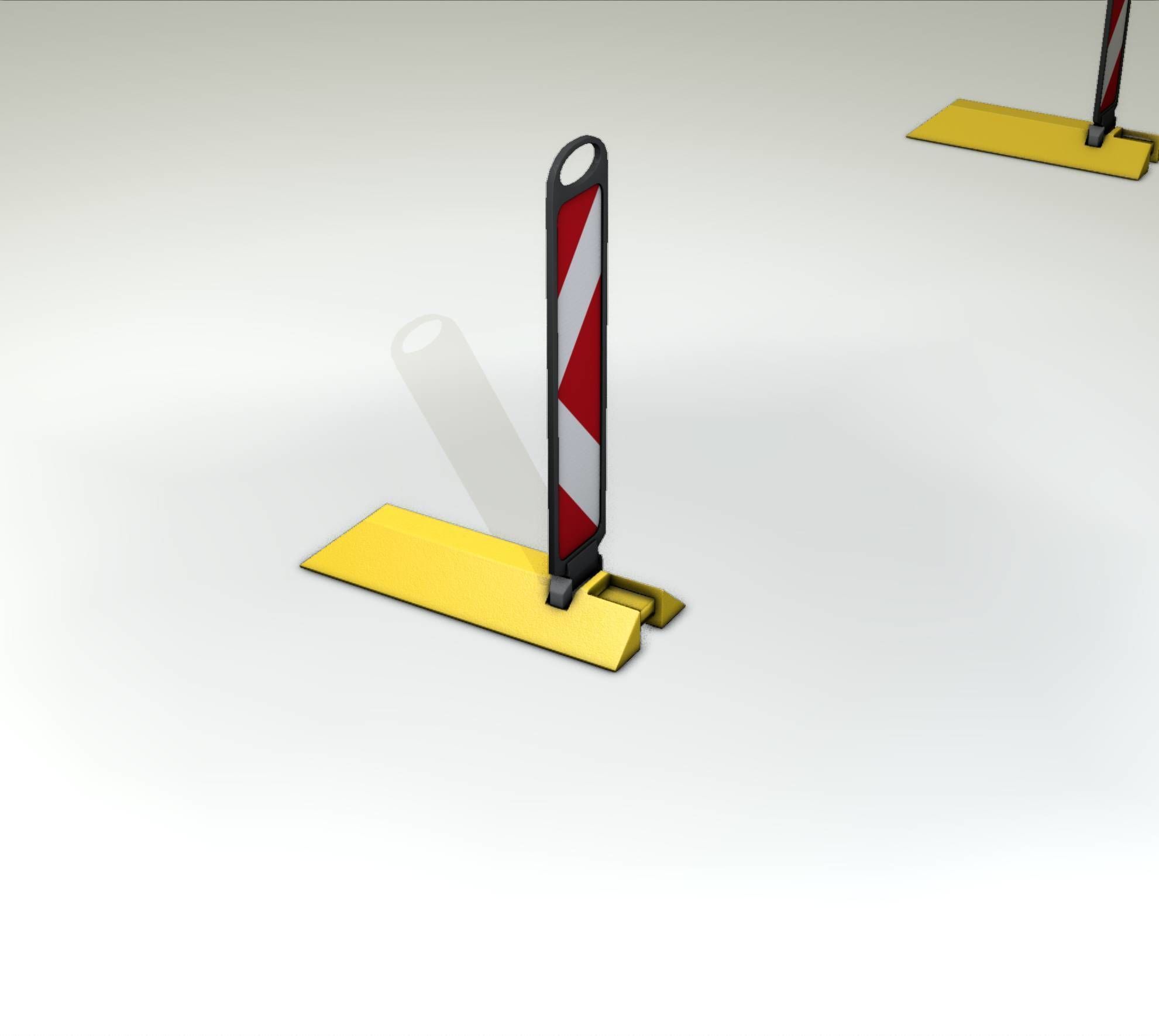 Yellow guide barrier 15 pointing left 628-11 Low-poly 3D model_50