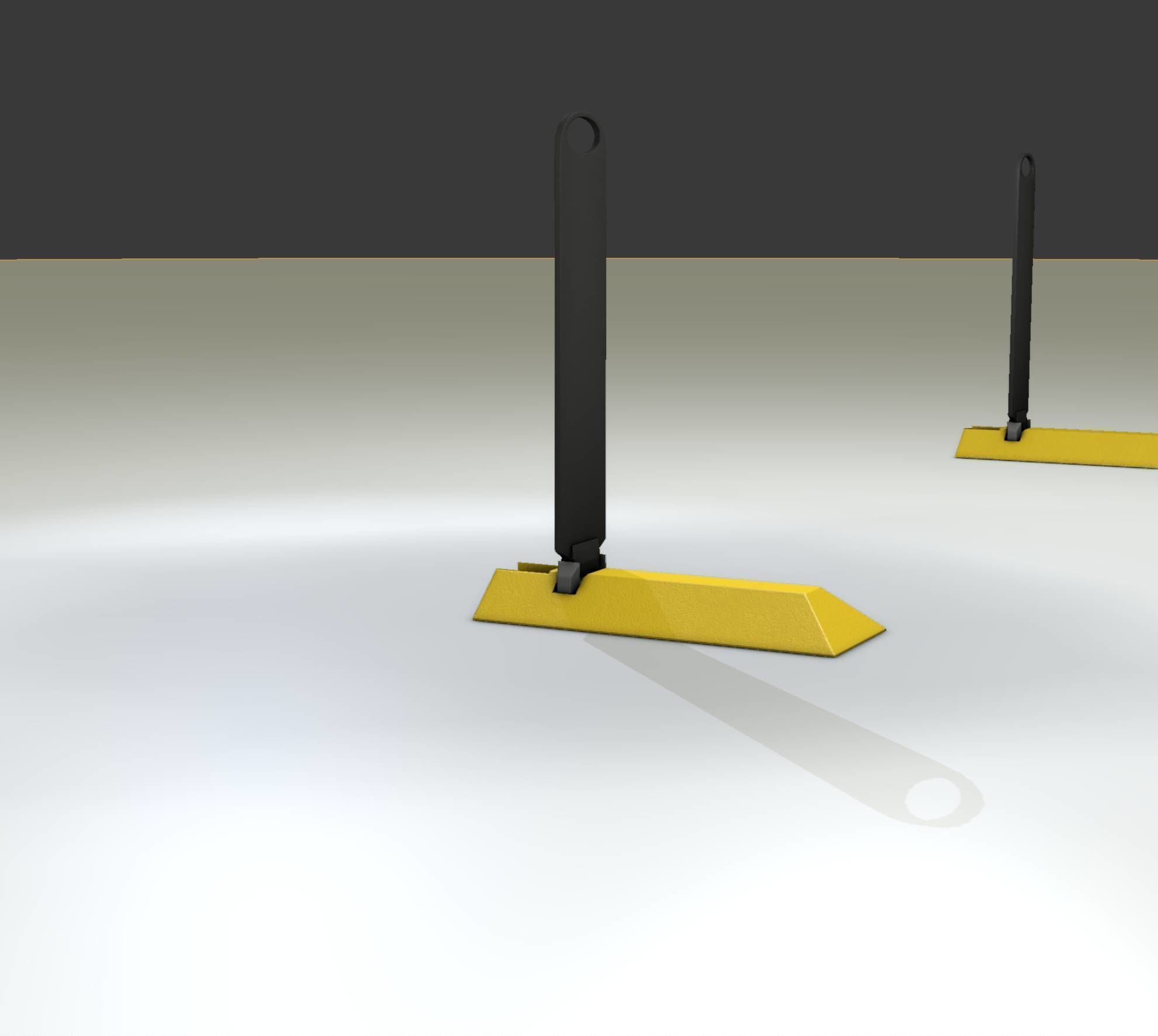 Yellow guide barrier 15 pointing left 628-11 Low-poly 3D model_8